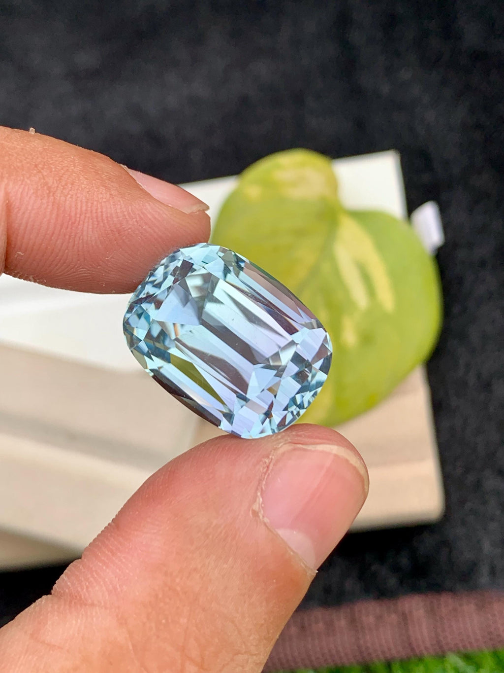 Aqua Kunzite Gemstone: 38.50 CT Cushion Cut, VVS Clarity