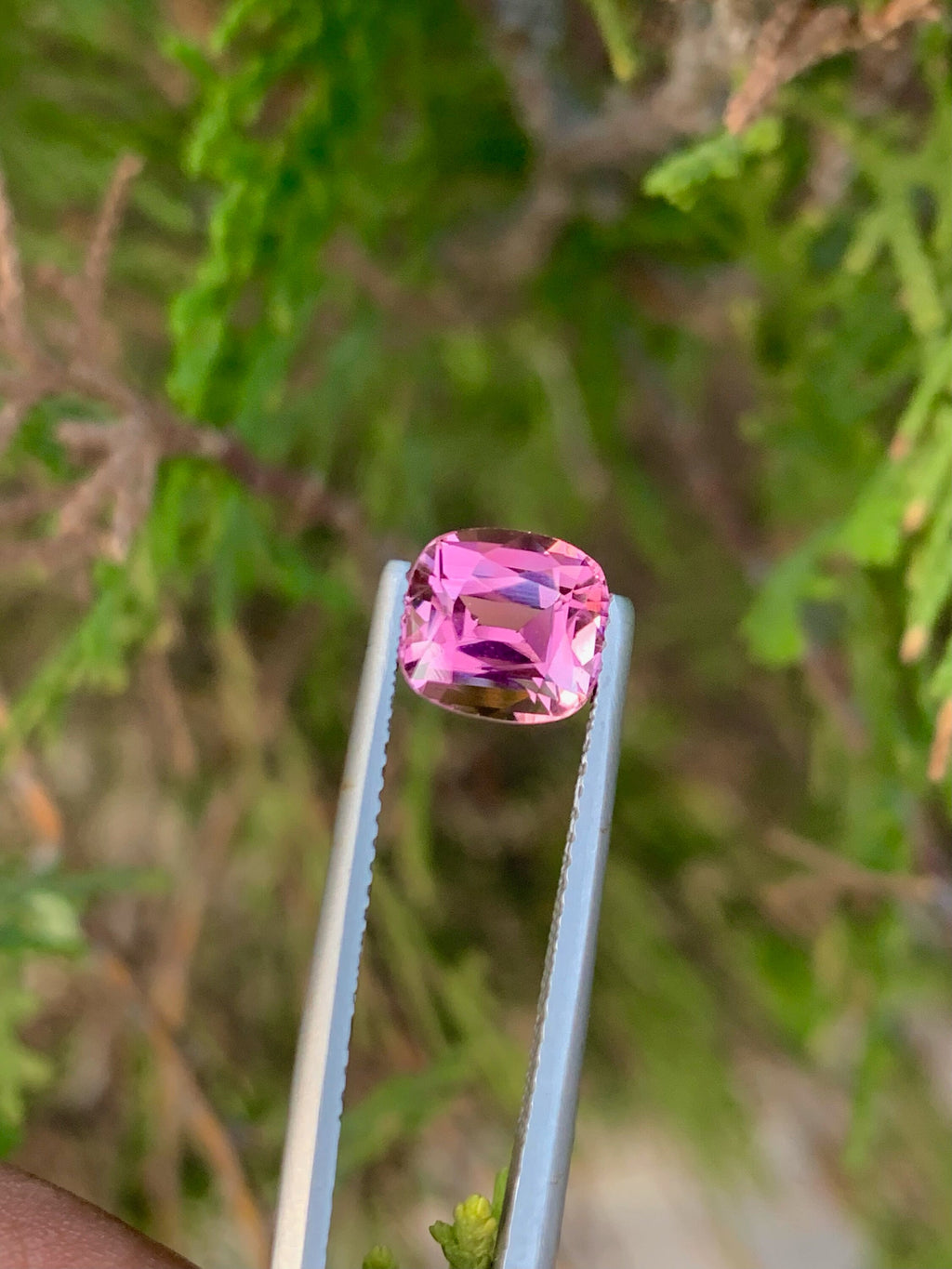 Faceted Pink Tourmaline Stone: 1.90 CT Cushion Cut Gemstone