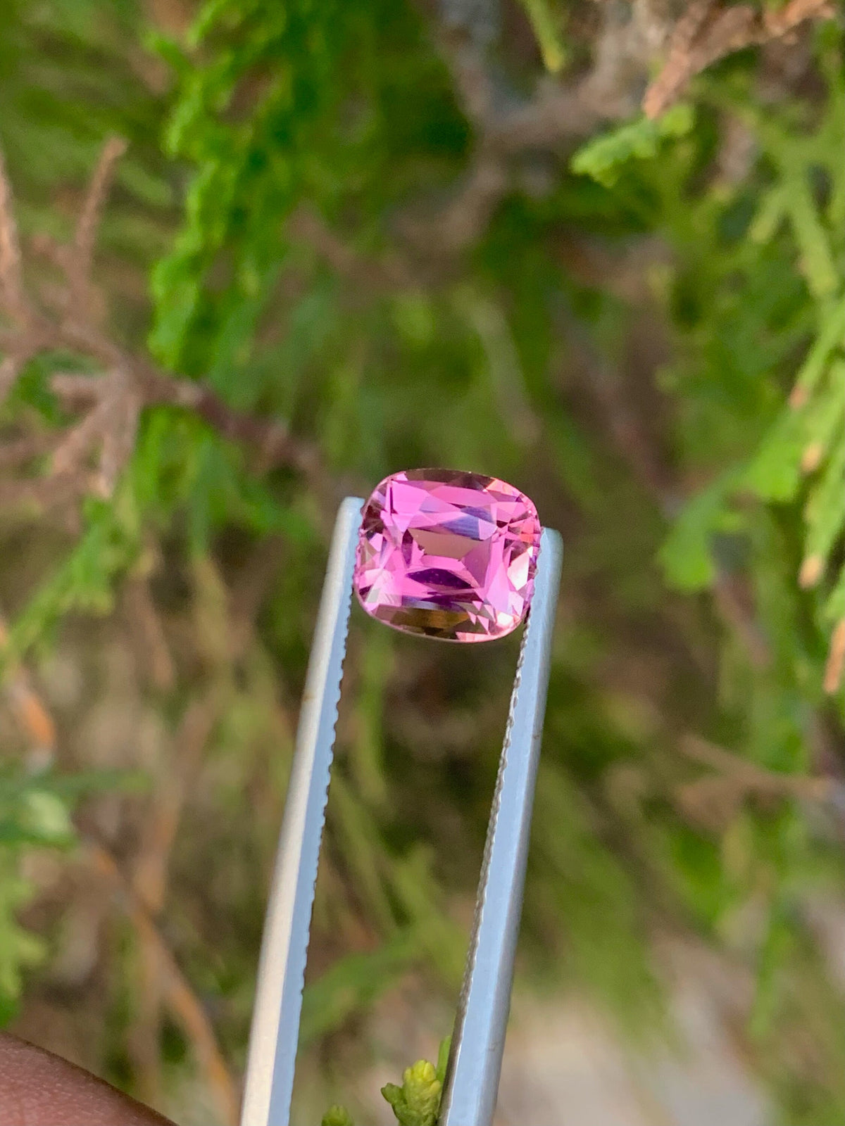 Faceted Pink Tourmaline Stone: 1.90 CT Cushion Cut Gemstone