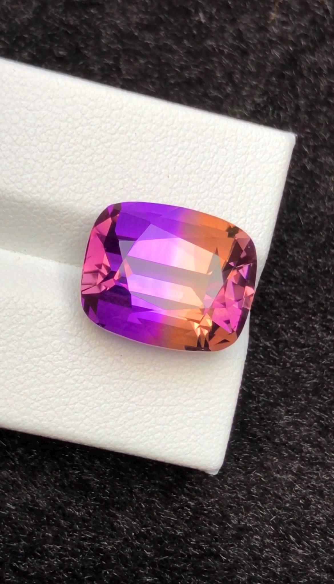 Bi-Color Ametrine 11.75 ct Cushion Cut – Gemstone from Brazil