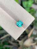 1.70 CT Cushion Cut Lagoon Tourmaline Gemstone: Afghanistan Origin