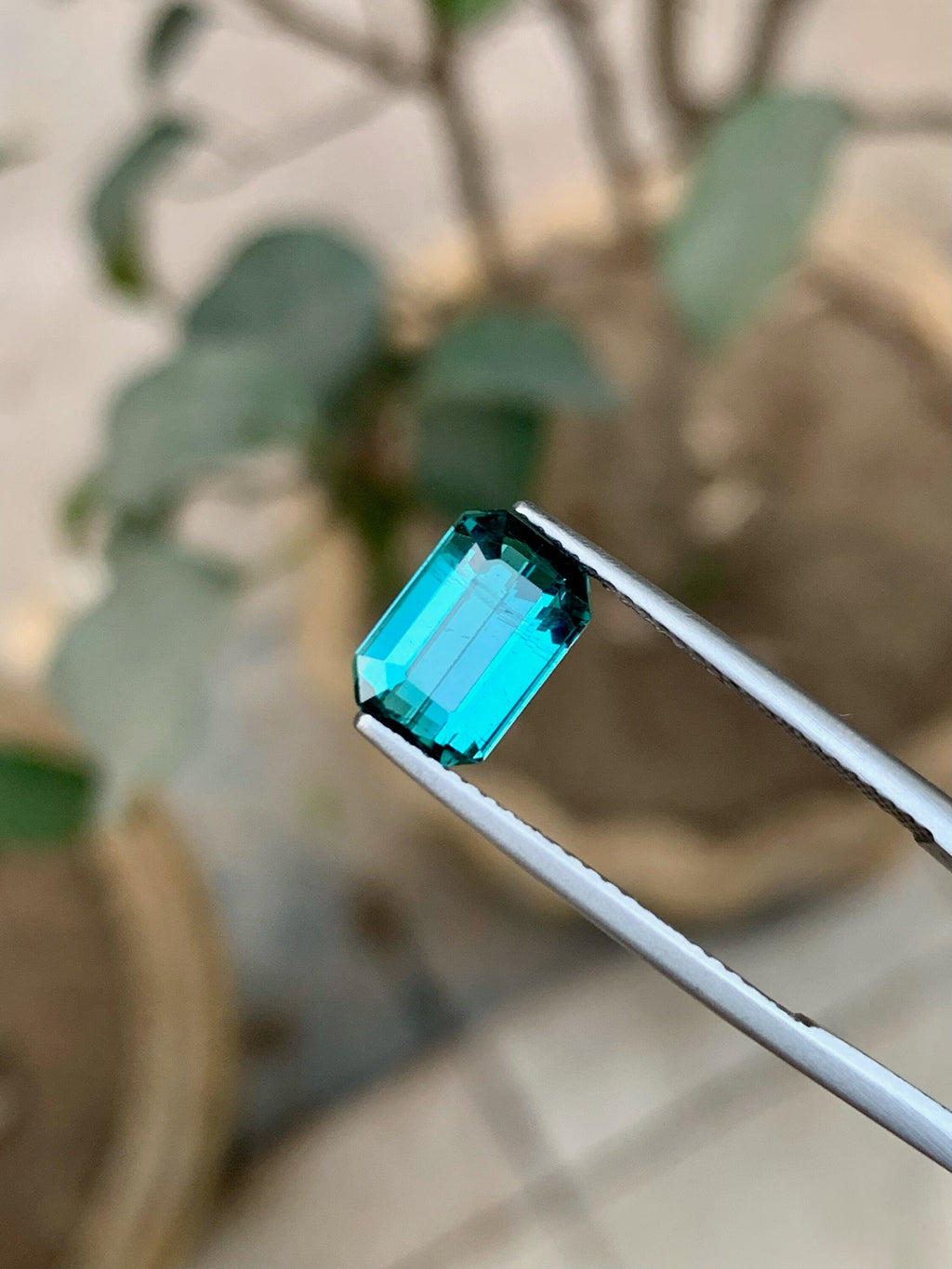 Lagoon Blue Tourmaline Gemstone: Emerald Cut, 2.60 Ct, Afghanistan