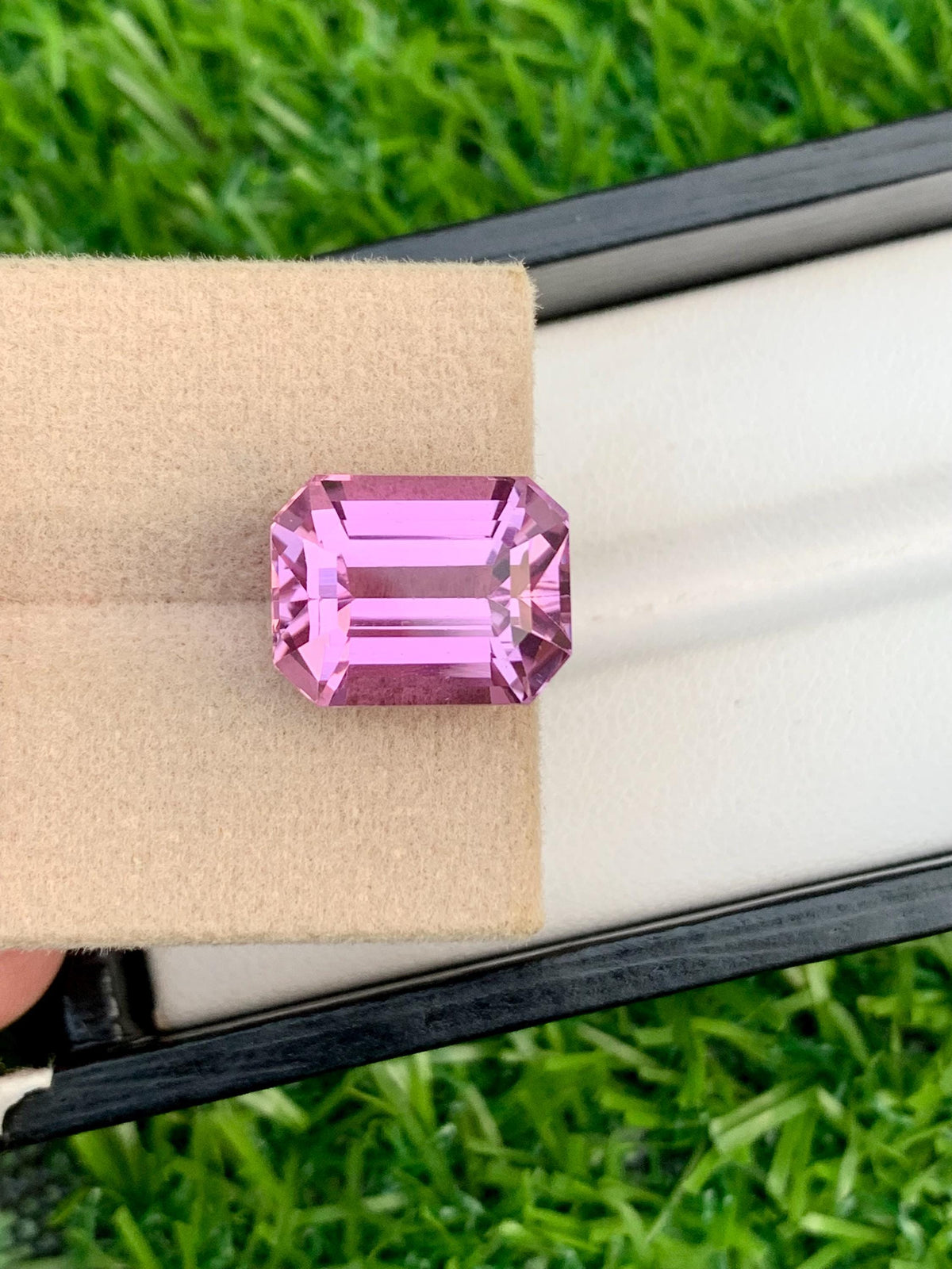 11.95ct Pink Kunzite Gemstone: Emerald Cut Afghan Spodumene