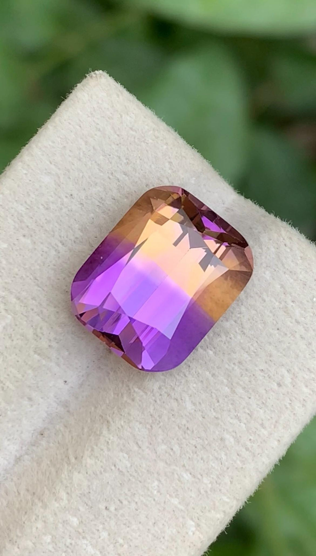 Bi Color Ametrine 8.00ct Cushion Cut Gemstone from Brazil – Purple and Golden Blend