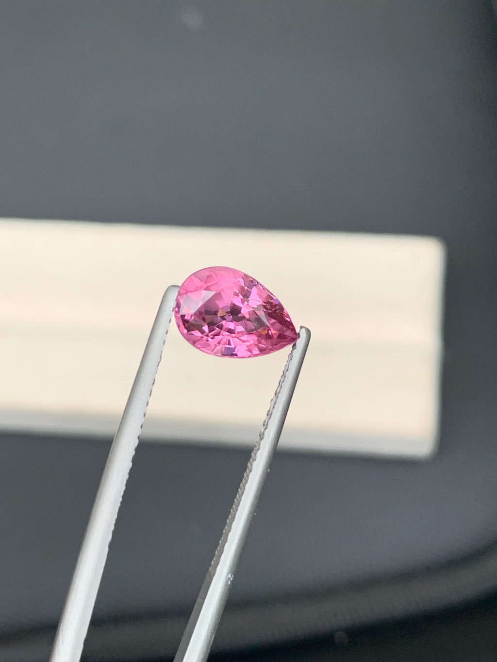 Mahenge Spinel Gemstone: Vivid Pinkish-Red Pear Cut, 2.32 CT
