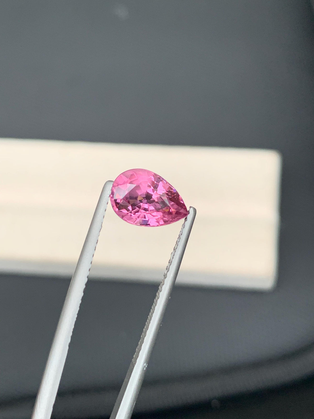 Mahenge Spinel Gemstone: Vivid Pinkish-Red Pear Cut, 2.32 CT