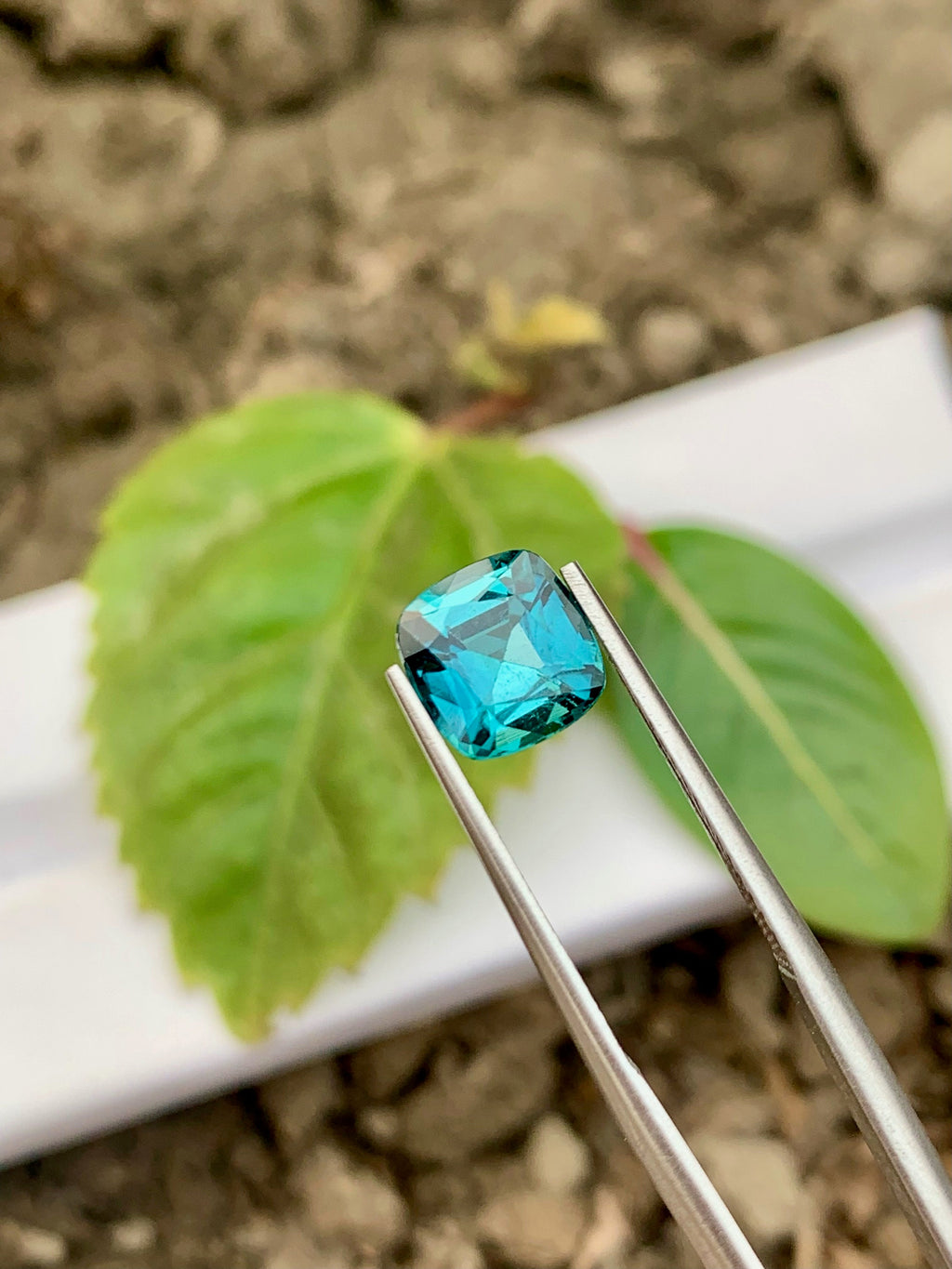 Ink Blue Tourmaline Gemstone: Natural Cushion Cut, 1.70 Cts