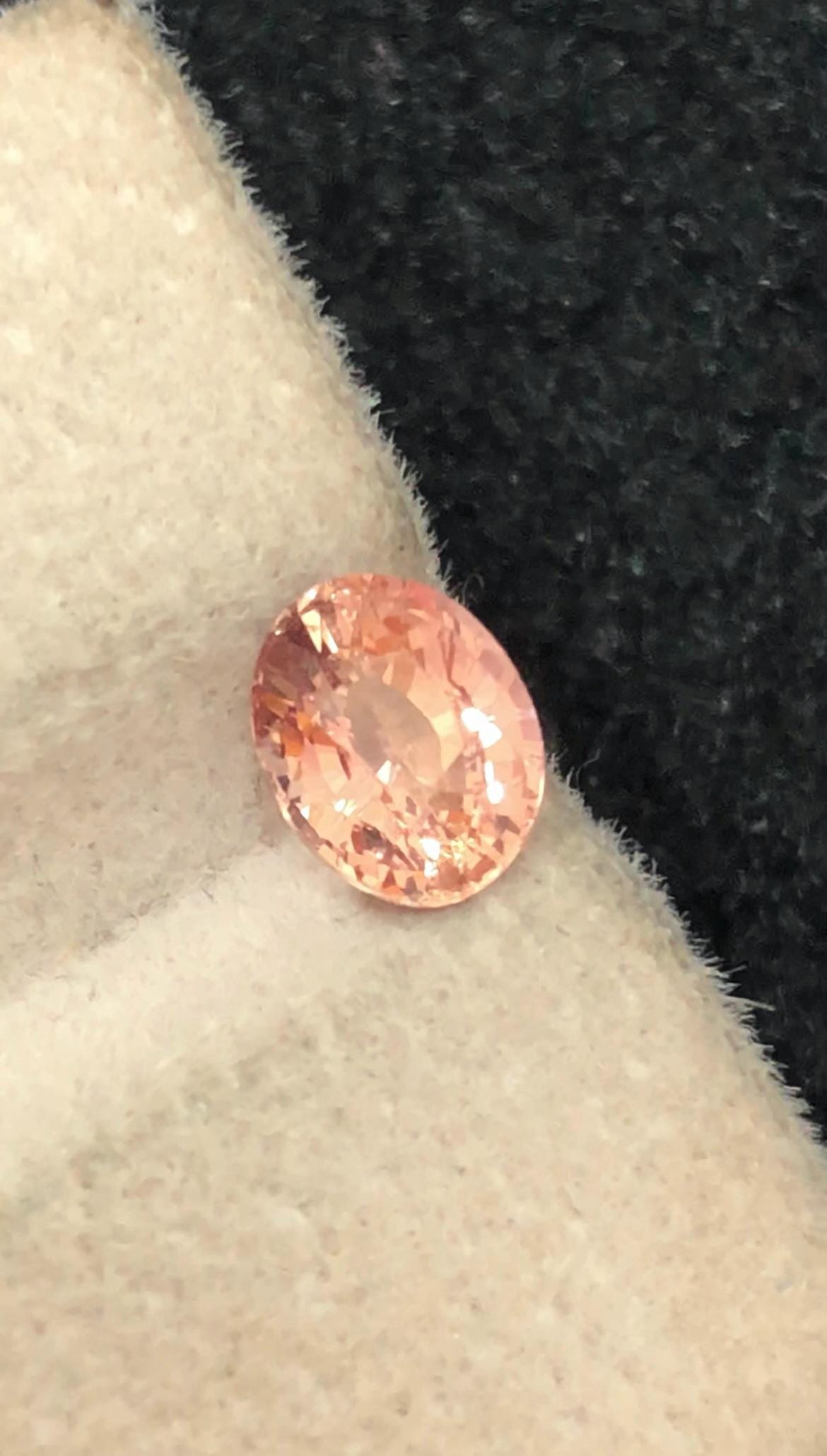 Padparadscha Sapphire 1.03 ct Oval Cut Madagascar  – Vibrant Light Orange-Pink Glow With Certificate