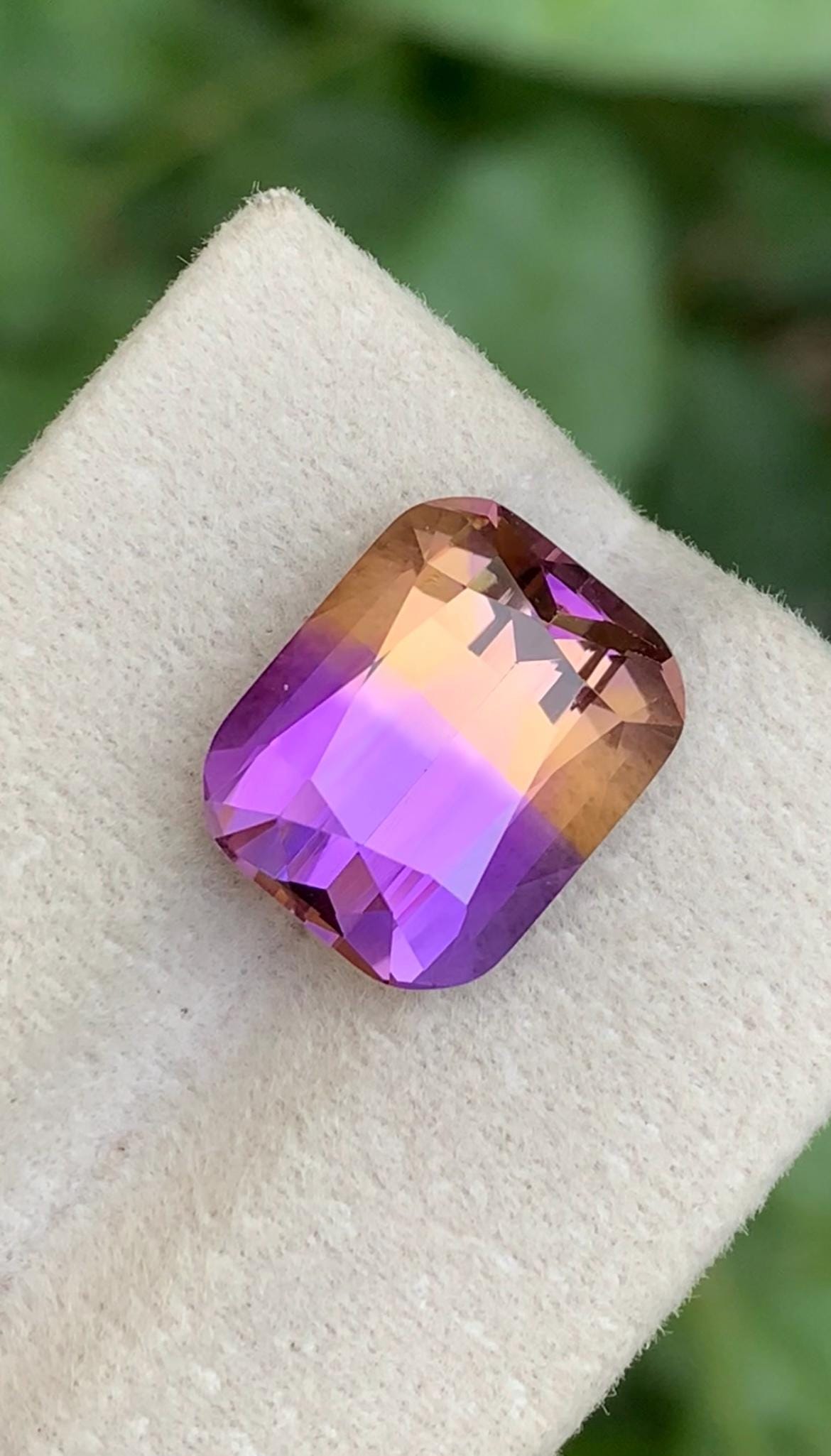 Bi Color Ametrine 8.00ct Cushion Cut Gemstone from Brazil – Purple and Golden Blend