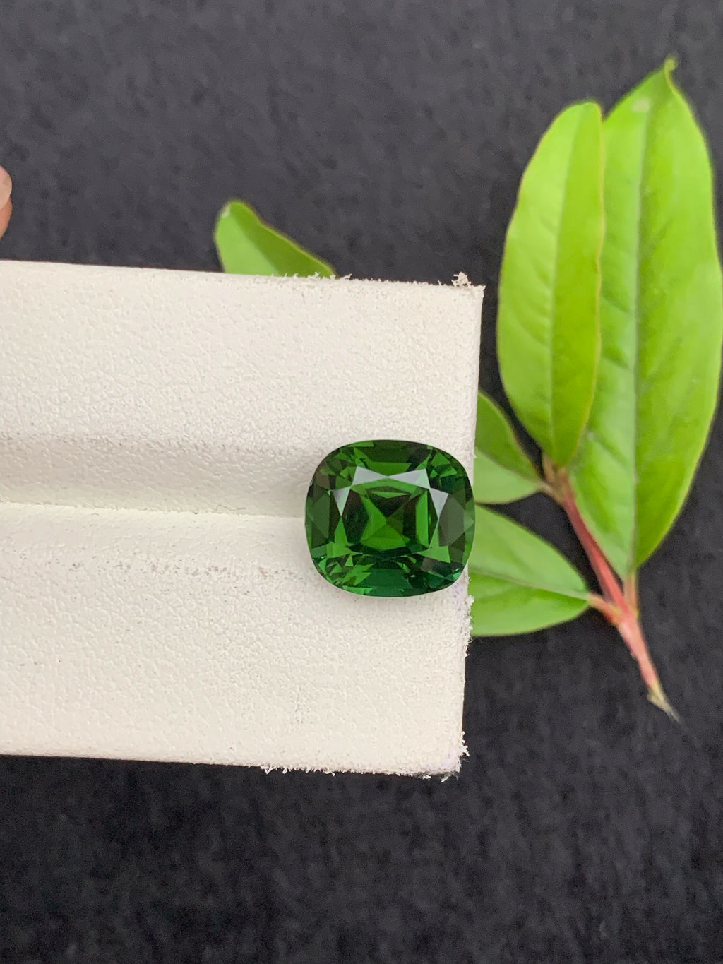 Bottle Green Tourmaline: 5.90 CT Cushion Cut Gemstone, Afghanistan Origin
