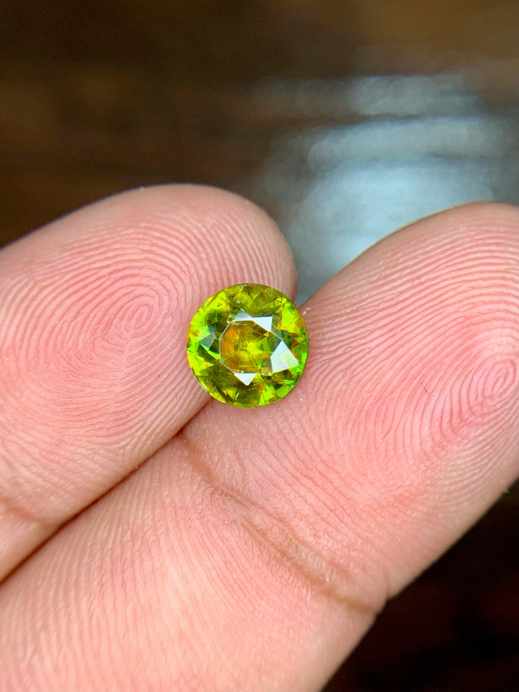 1.20 CT Round Cut Sphene Gemstone: Natural Himalayan Titanite