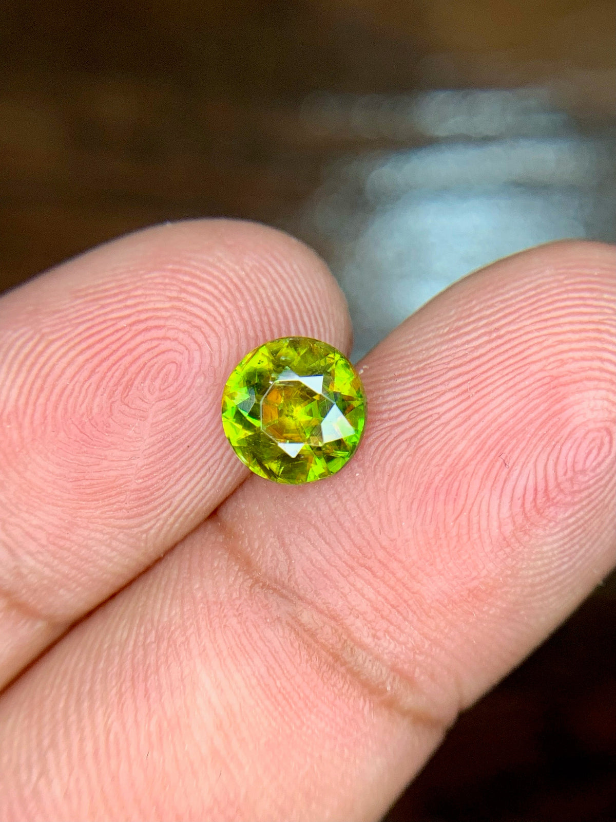 1.20 CT Round Cut Sphene Gemstone: Natural Himalayan Titanite