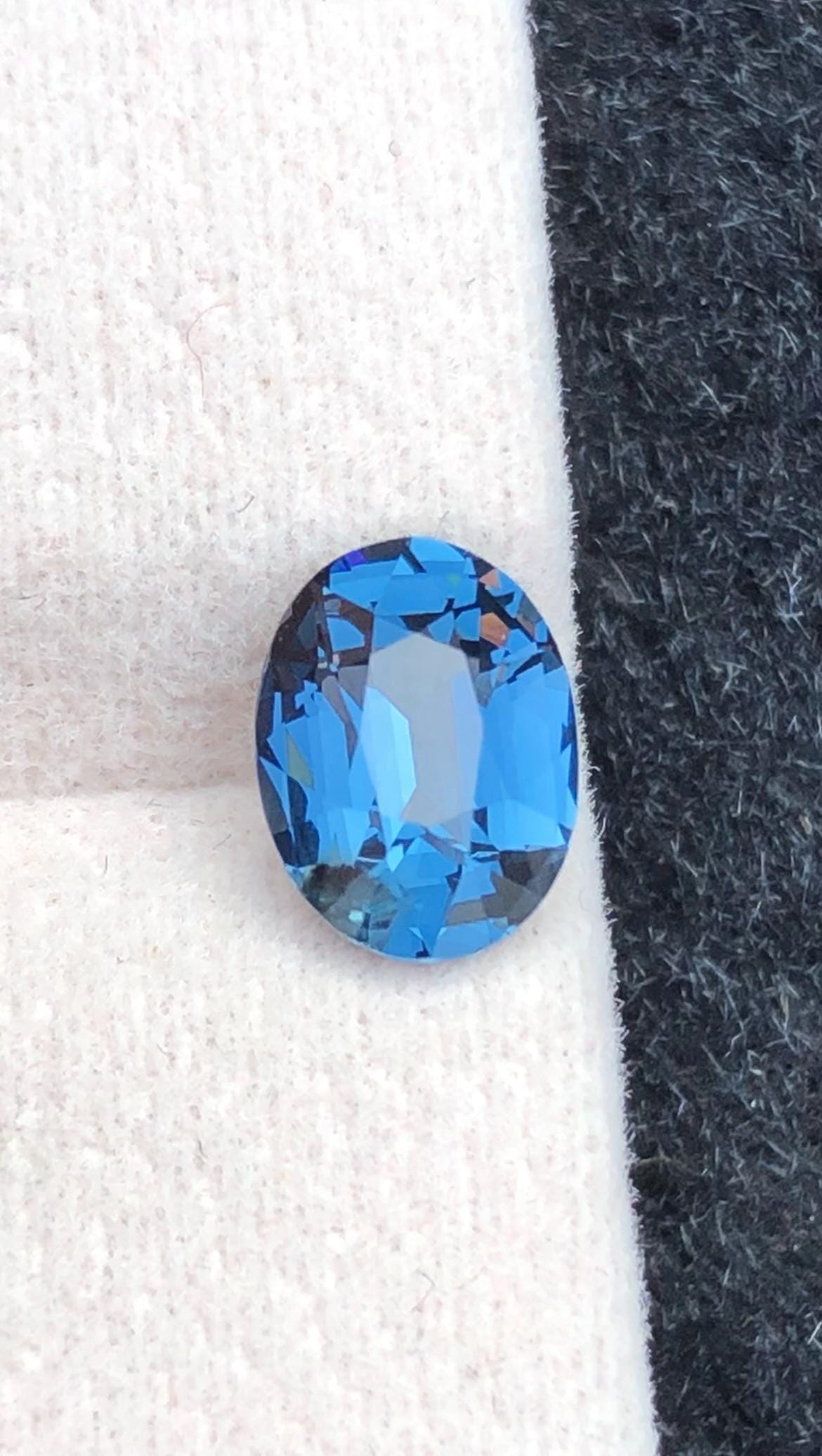 Cobalt Spinel 1.45 ct Oval Cut Blue Gemstone Tanzanian With Certificate