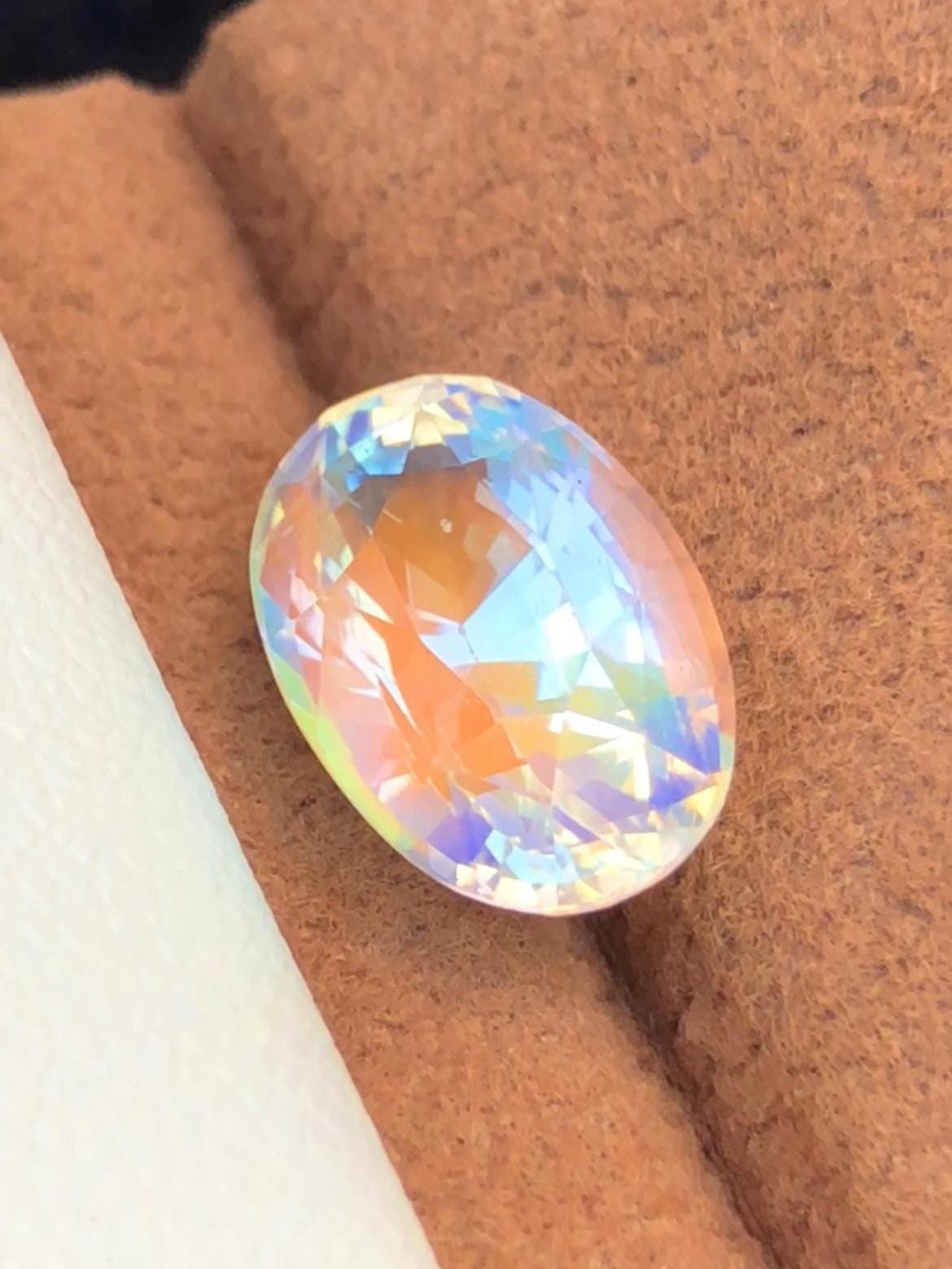 Rainbow Moonstone 3.72ct Oval Faceted Cut – Madagascar