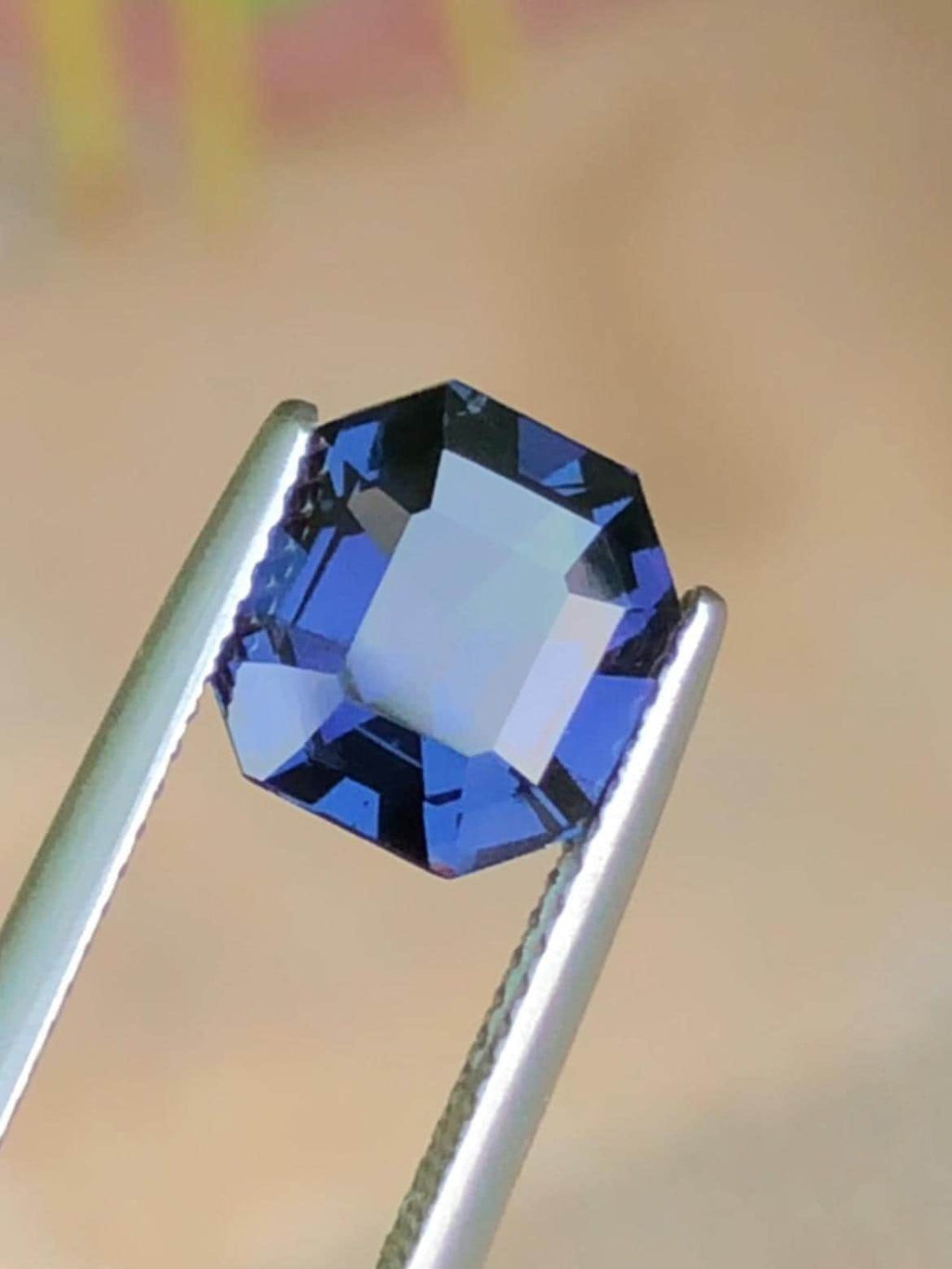 Midnight Steel Blue Spinel 2.90ct Asscher Cut Madagascar