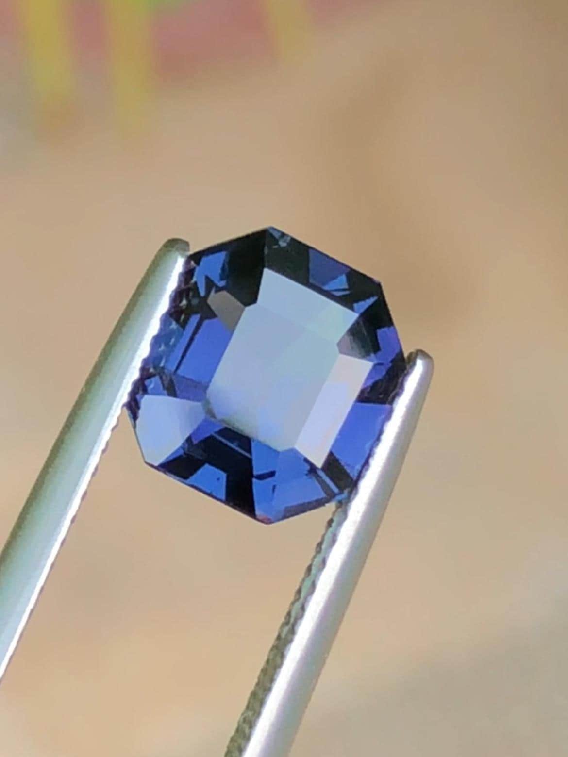 Midnight Steel Blue Spinel 2.90ct Asscher Cut Madagascar