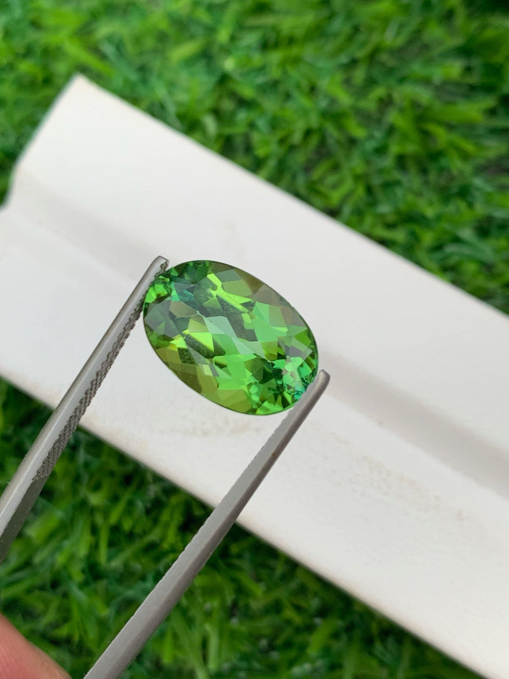 Vibrant Green Tourmaline Gemstone: Oval Cut, 6.60 CT, VVS Clarity
