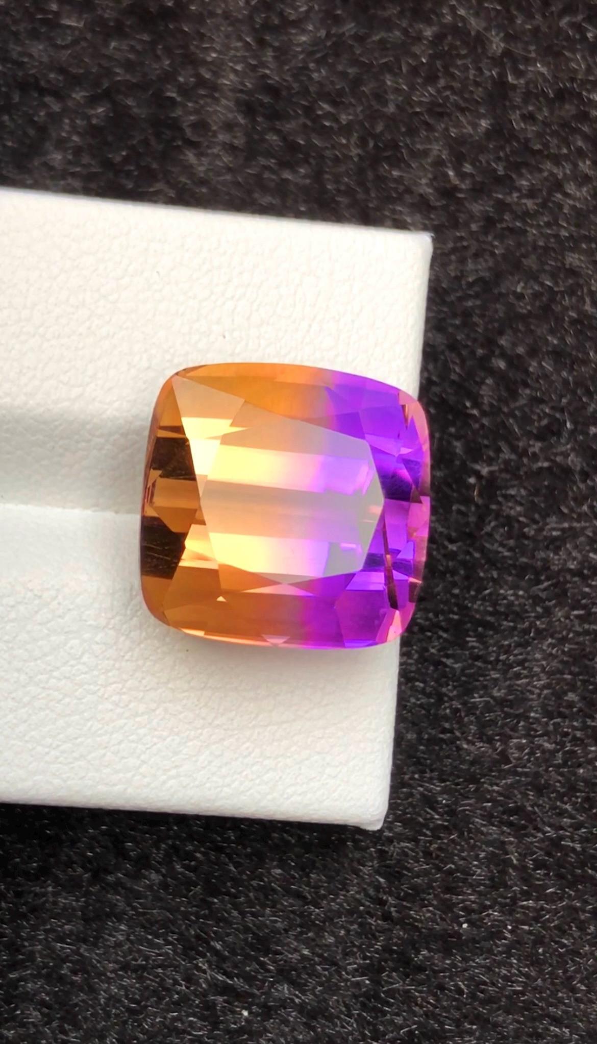 Bi-Color Ametrine 17.25ct Cushion Cut – Gemstone from Brazil