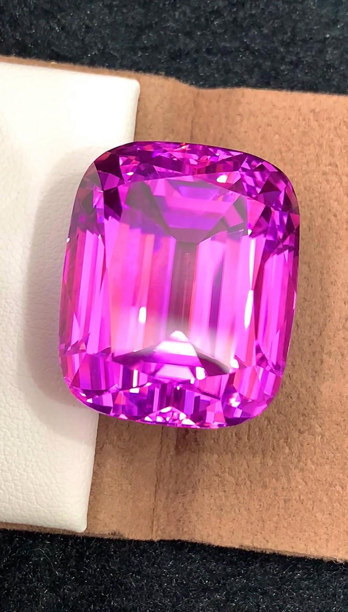 Pink Kunzite 100.60ct Cushion Cut Gem - Big Size Kunzite from Afghanistan