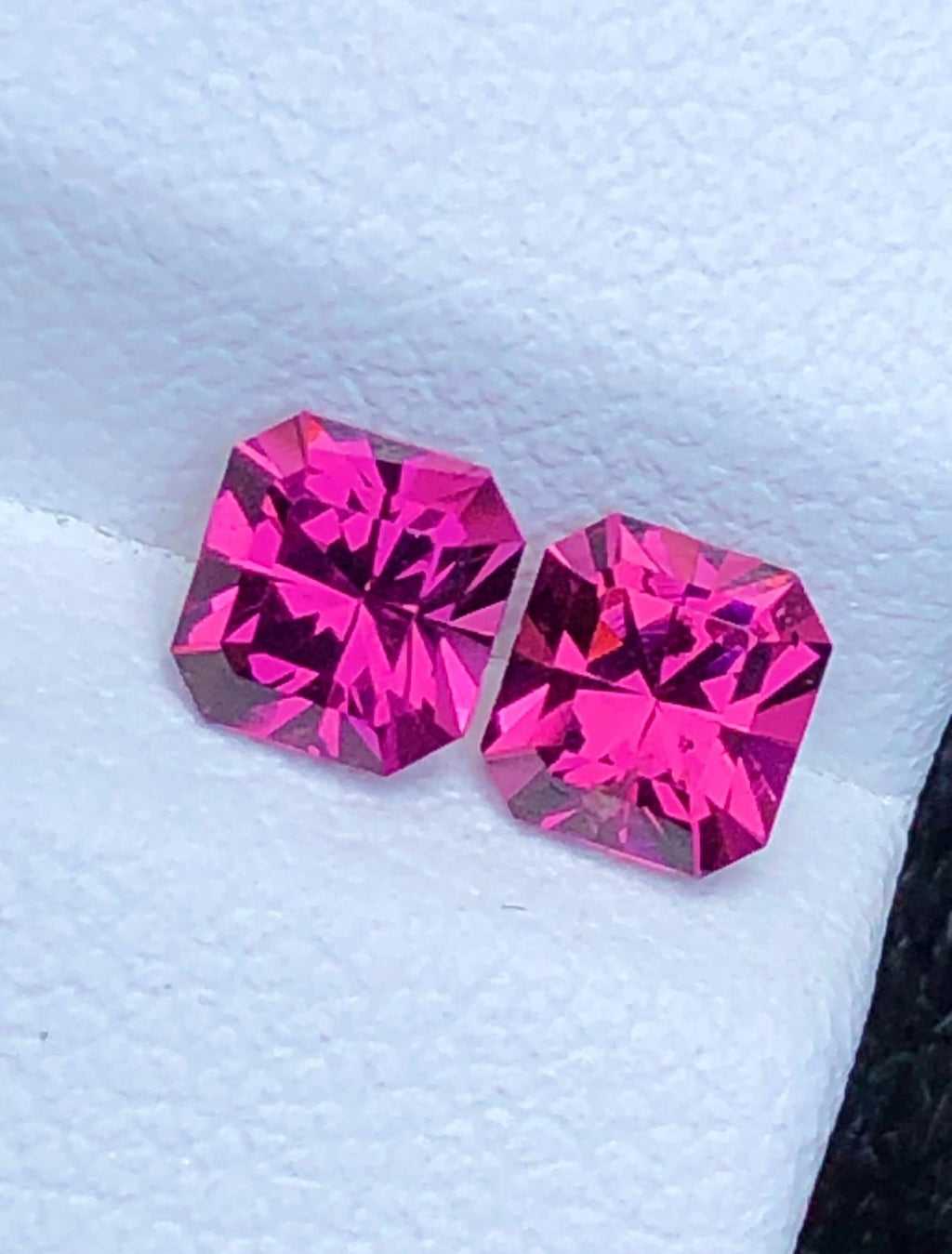 Malaya Garnet 1.30ct Pair Octagonal Radiant Cut Purple Pink Precision Matched Loose Gemstones