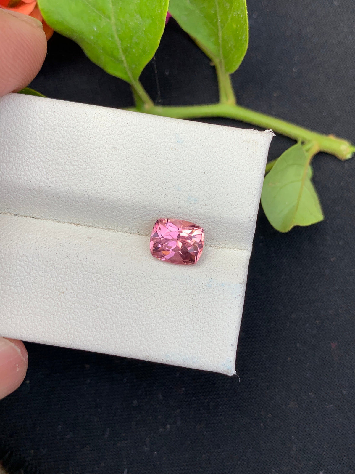 Sweet Pink Tourmaline Gemstone: 1.30 Carat Cushion Cut Loose Gem