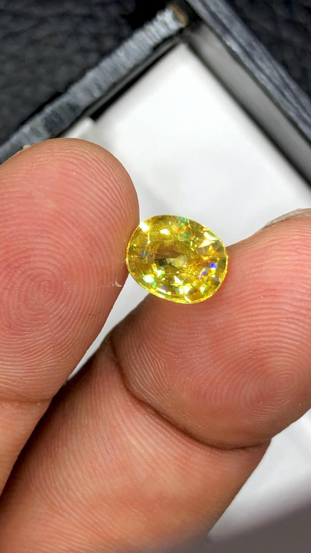 1.75 CT Oval Sphene Gemstone: Greenish Yellow Titanite, August Birthstone