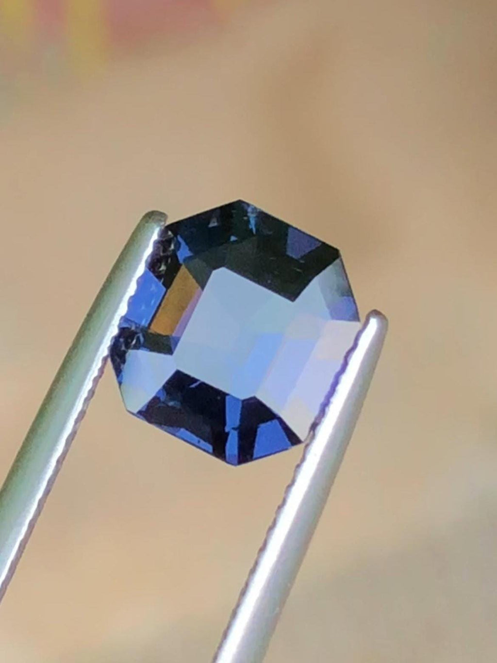 Midnight Steel Blue Spinel 2.90ct Asscher Cut Madagascar