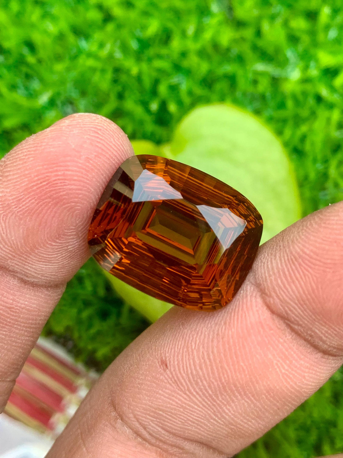 Mahogany Orange Citrine Gemstone: 19.60 CT Fancy Laser Cut