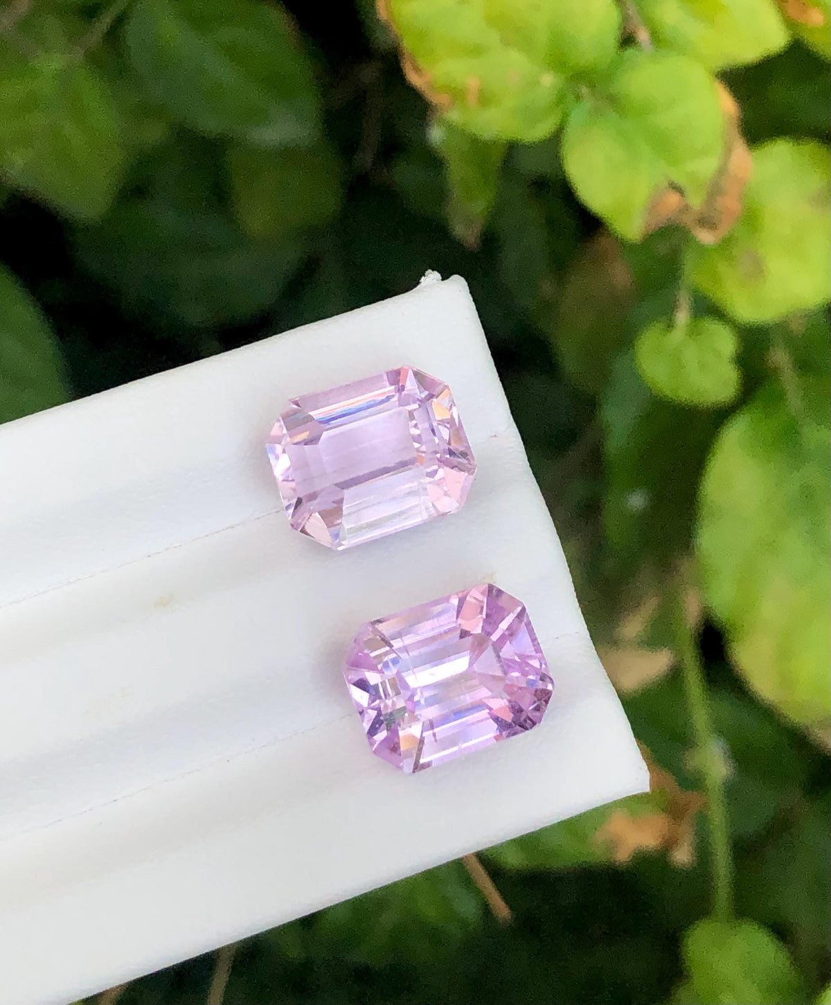 Pink Kunzite Pair 18.15ct Asscher Octagonal Cut – Matching Afghan Gemstones