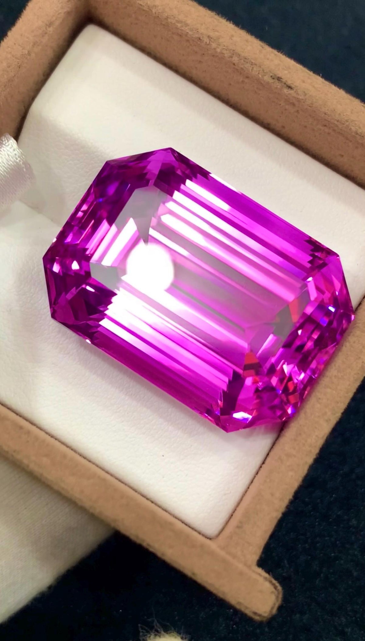 Vivid Pink Kunzite Gemstone 156.50 Carat Emerald Cut, Afghanistan