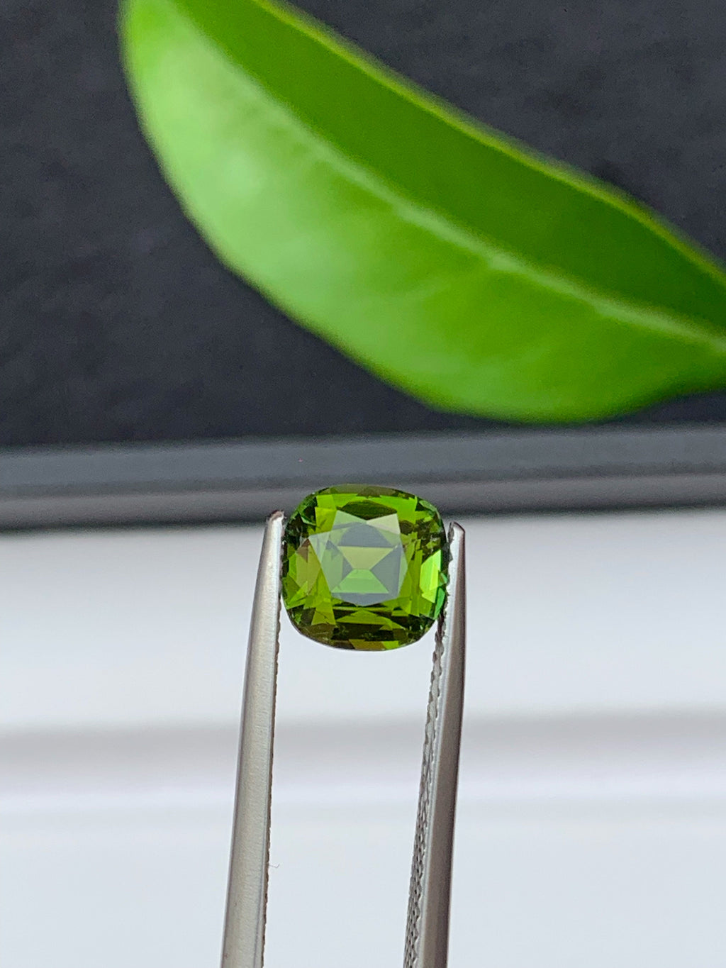 Cushion Cut Green Tourmaline Gemstone: 1.65 Carat, Jaba Mine