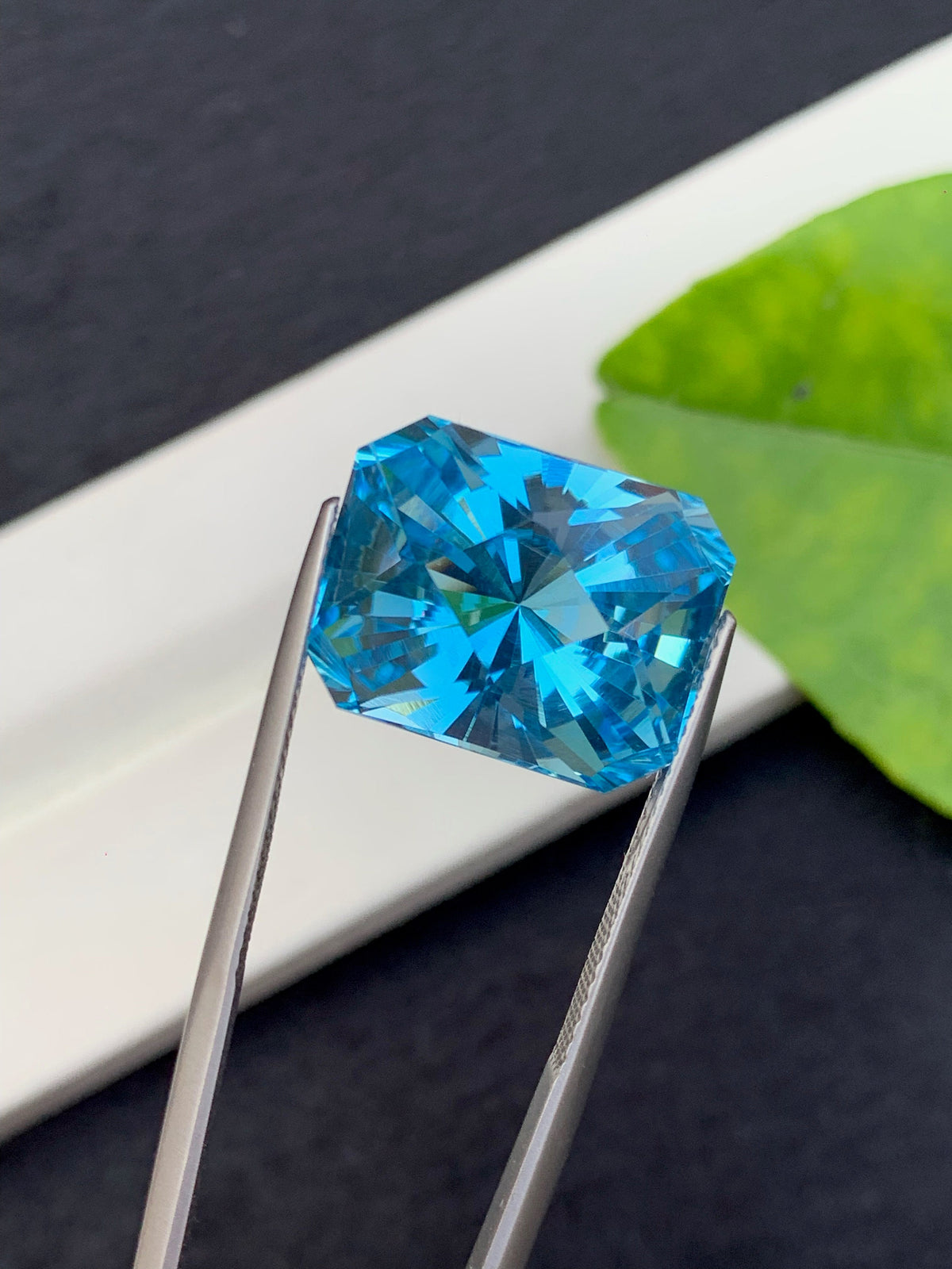 Swiss Blue Topaz Gemstone: 19 CT Emerald Cut, December Birthstone