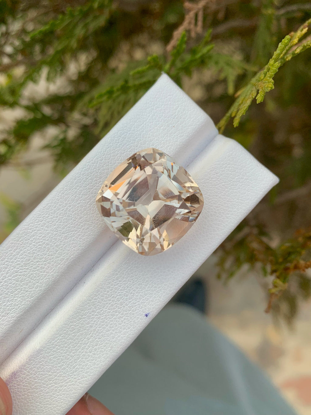 Unheated Yellow Topaz Loose Gemstone: 27.85 CT Faceted Cushion Cut