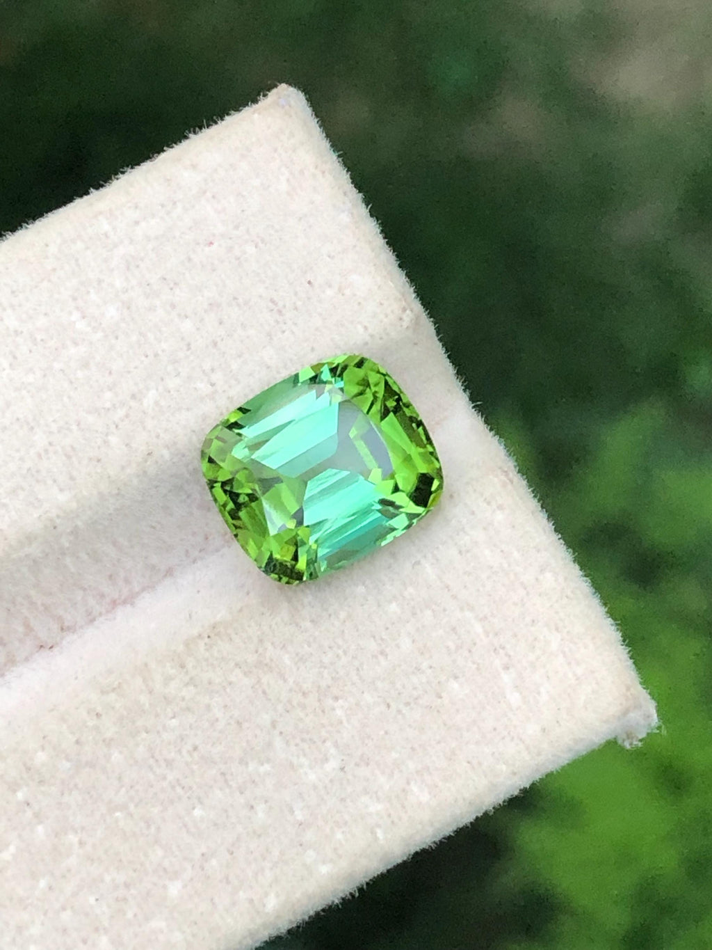 Bluish Green Tourmaline 4.20 Carat Asscher Cut Loose Gemstone