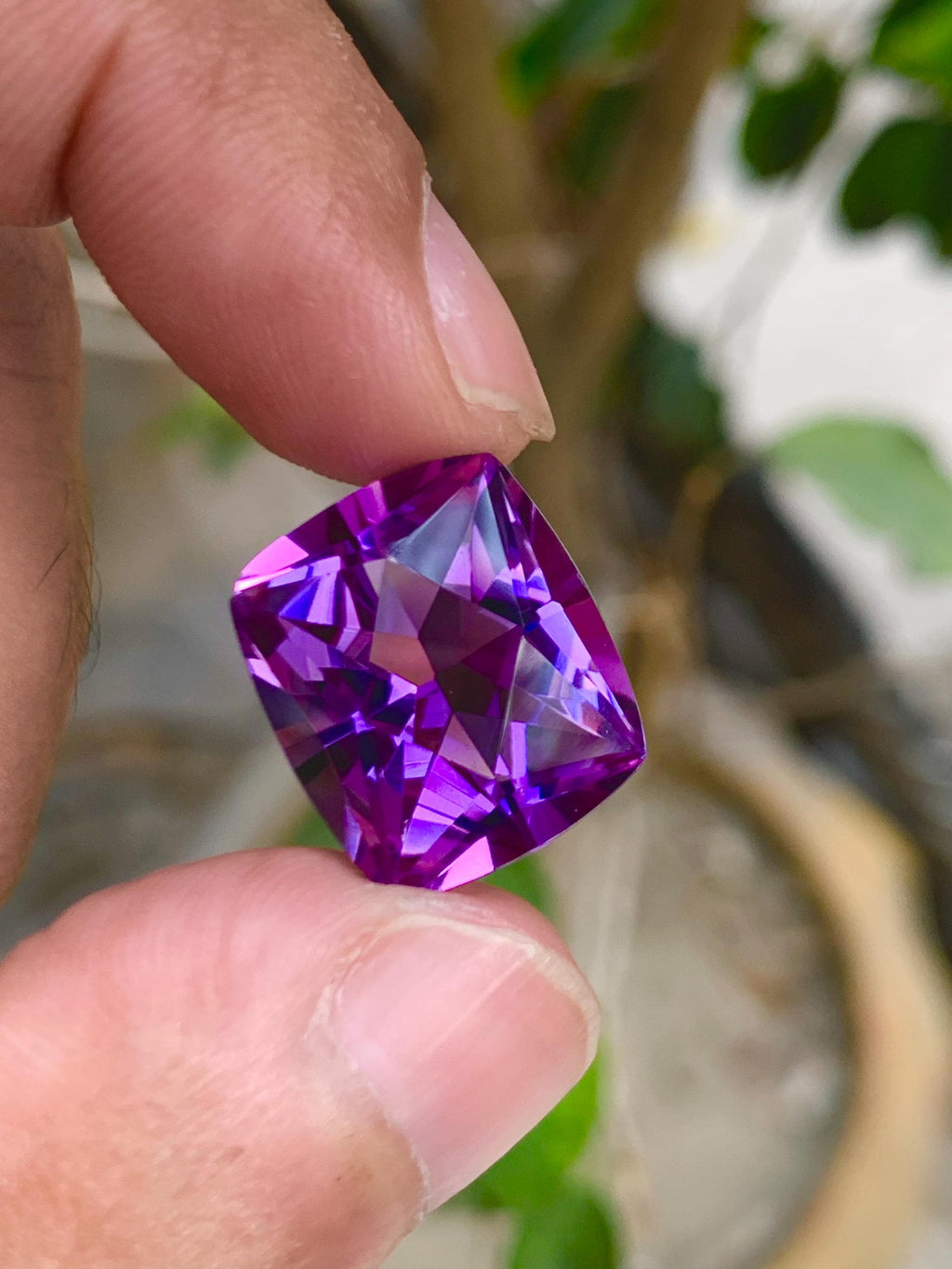 Amethyst 13.40 Carat Fancy Cut Gemstone from Brazil – Vivid Purple Loose Stone