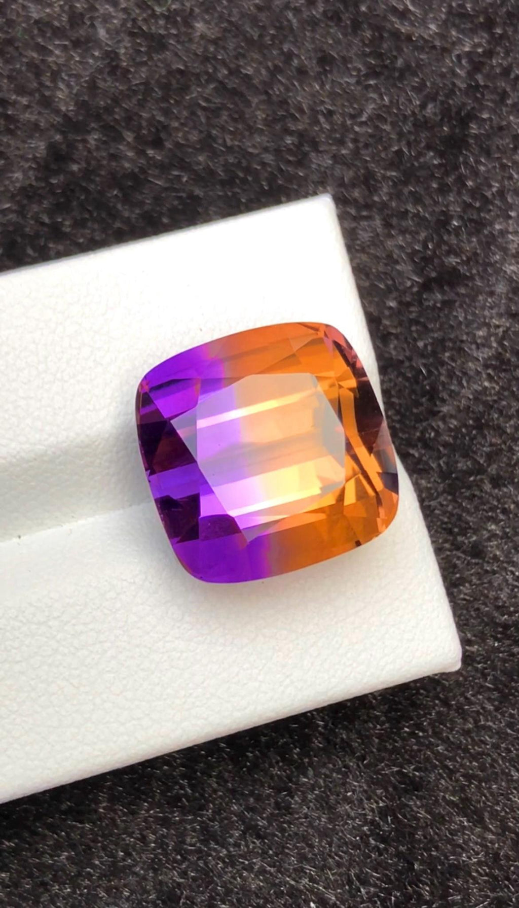 Bi-Color Ametrine 17.35 Ct Cushion Cut – Gemstone from Brazil