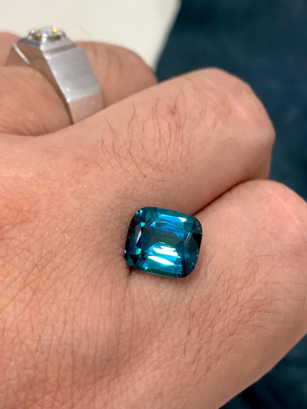 Ink Blue Tourmaline 3.35ct Cushion Cut – Fine Afghan Gem