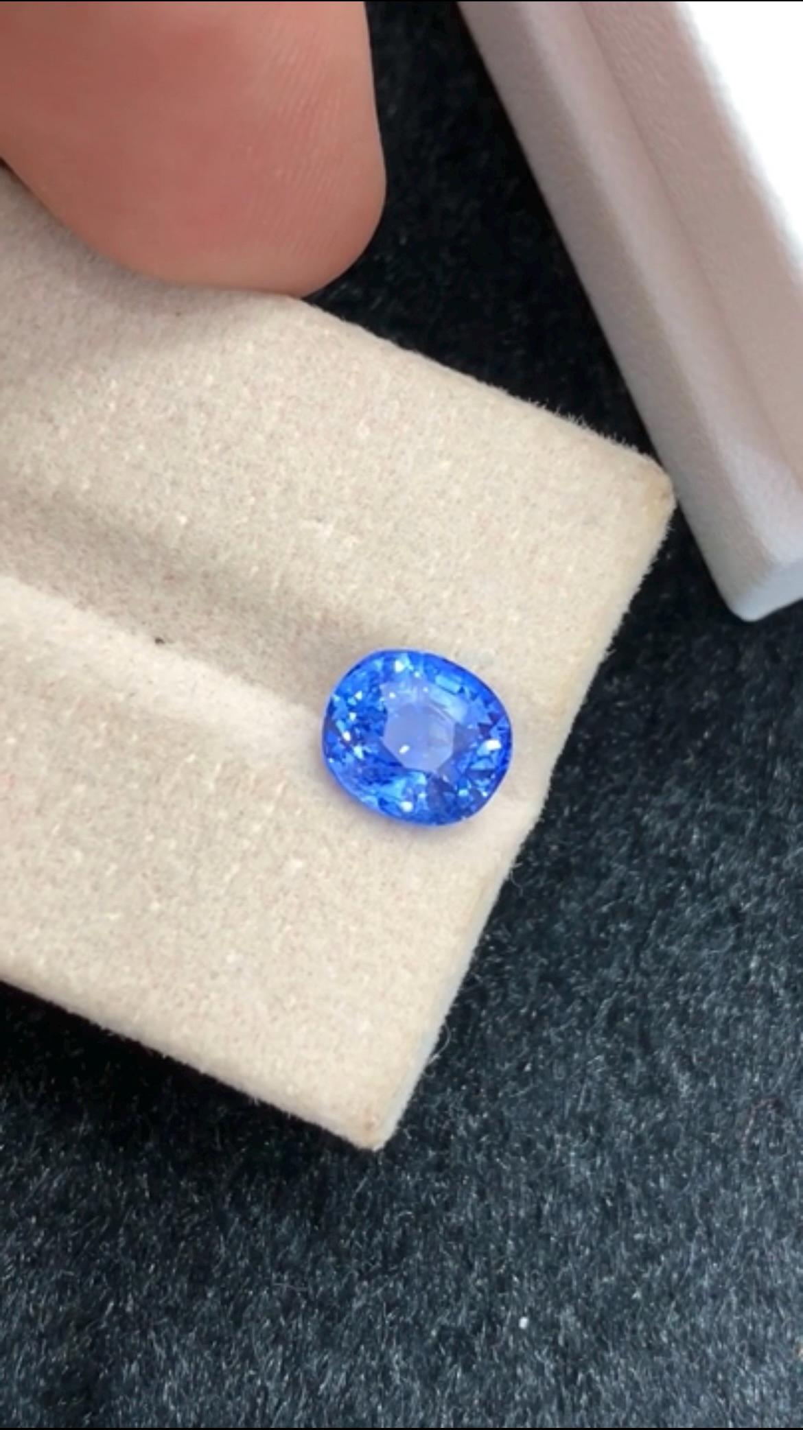 Cornflower Blue Sapphire 3.13ct Oval Cut – Sri Lanka