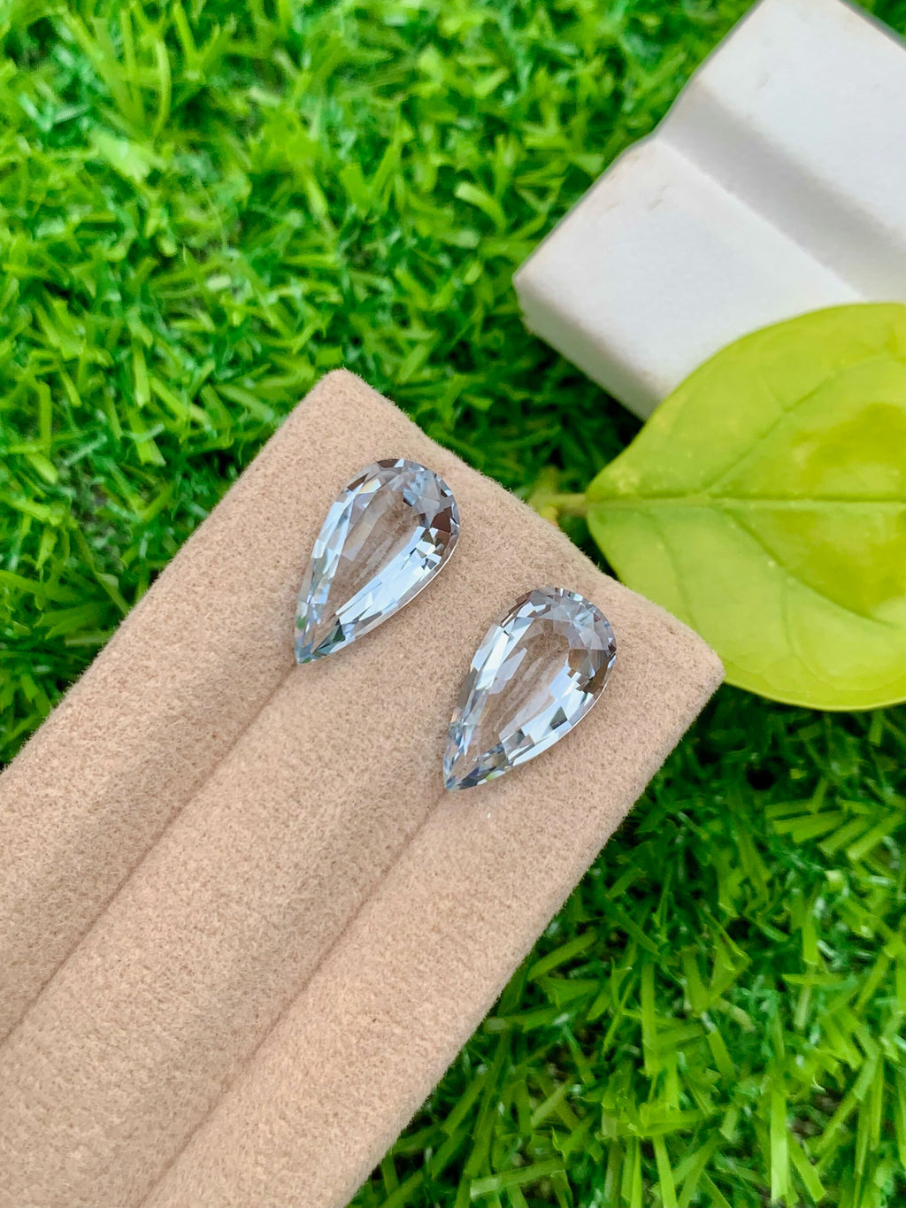 Santa Maria Blue Aquamarine Gemstone Pair: Pear Cut, 4.75 CT, March Birthstone
