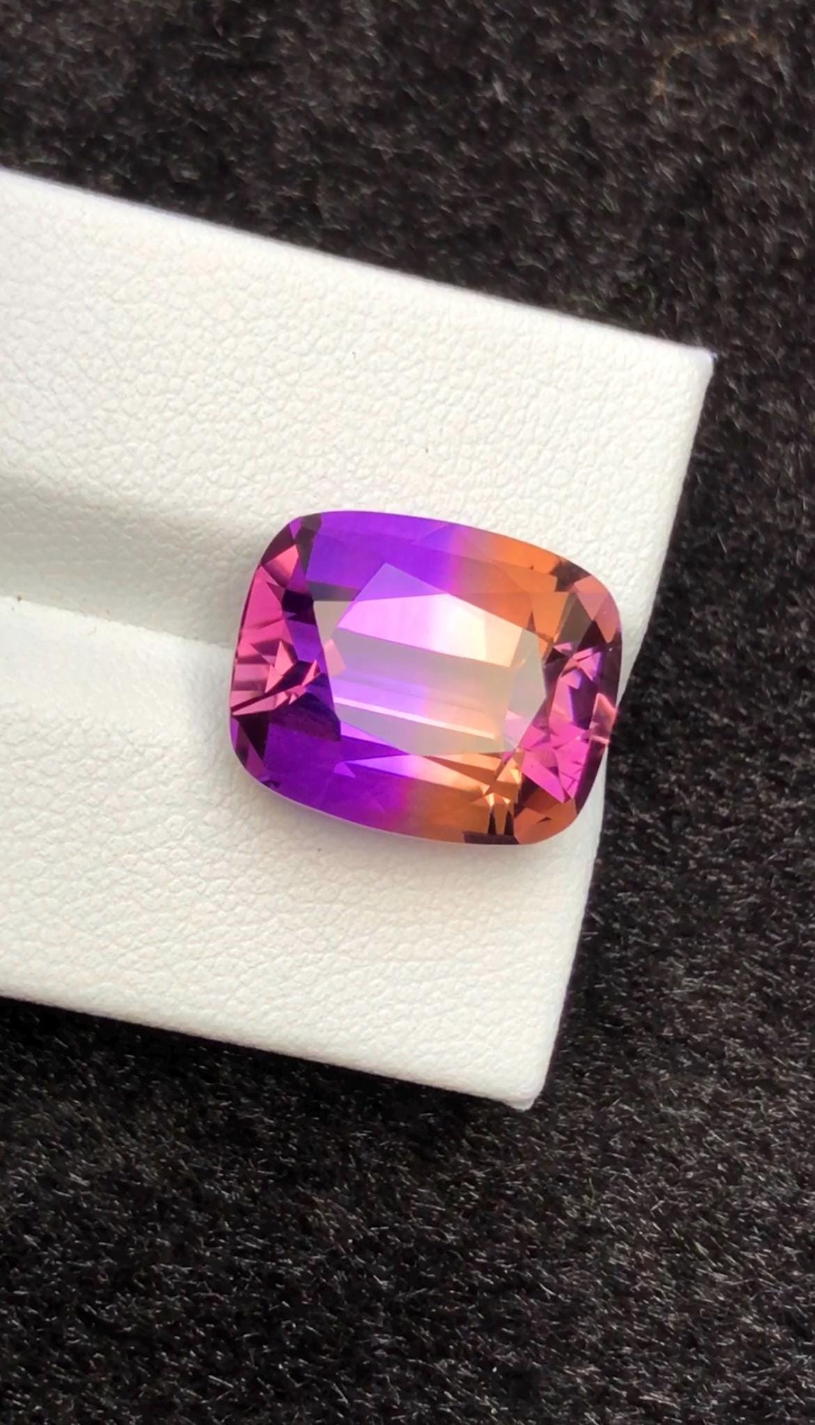 Bi-Color Ametrine 11.75 ct Cushion Cut – Gemstone from Brazil