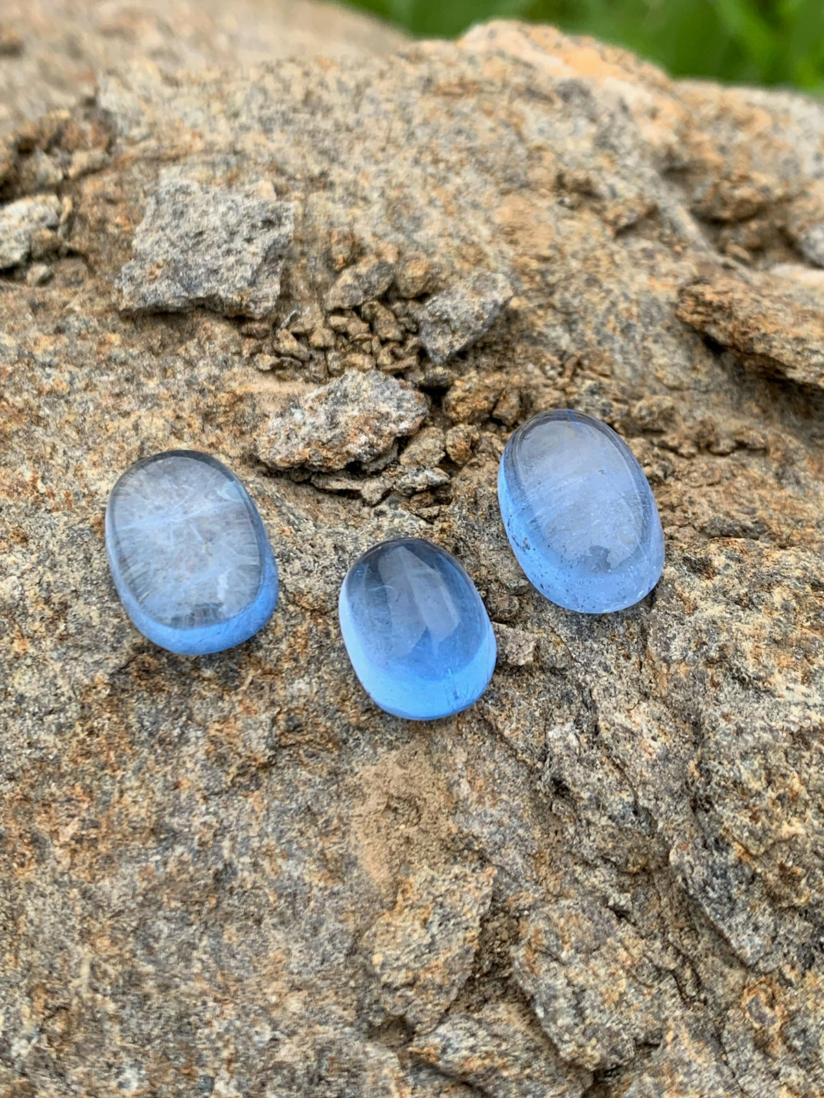 Pure Blue Color Aquamarine Beryl Cabochon Gemstones matching set - 34.30 Carats