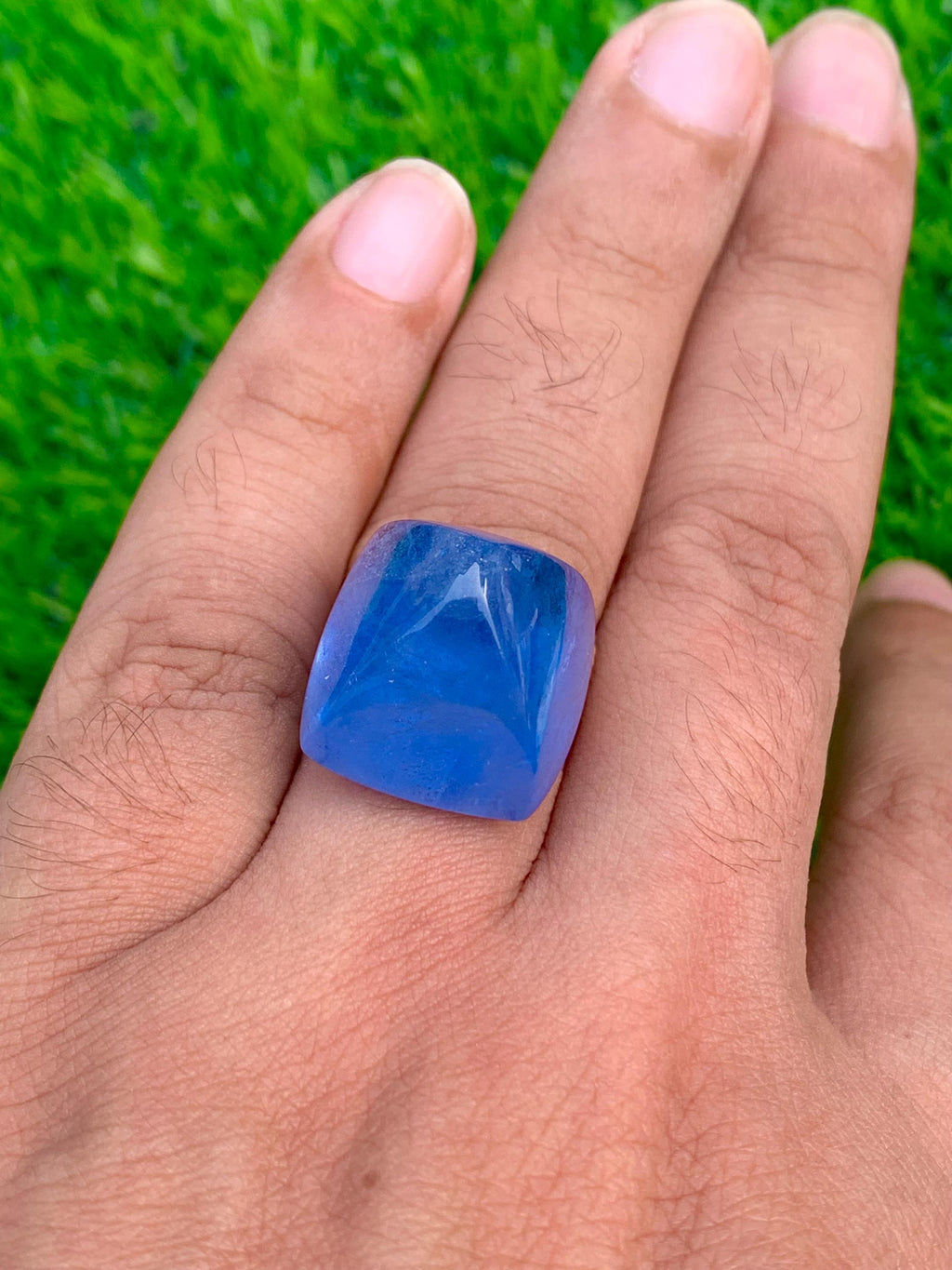 Santa Maria Aquamarine Cabochon: Deep Blue Gemstone, March Birthstone, 38.60 CT