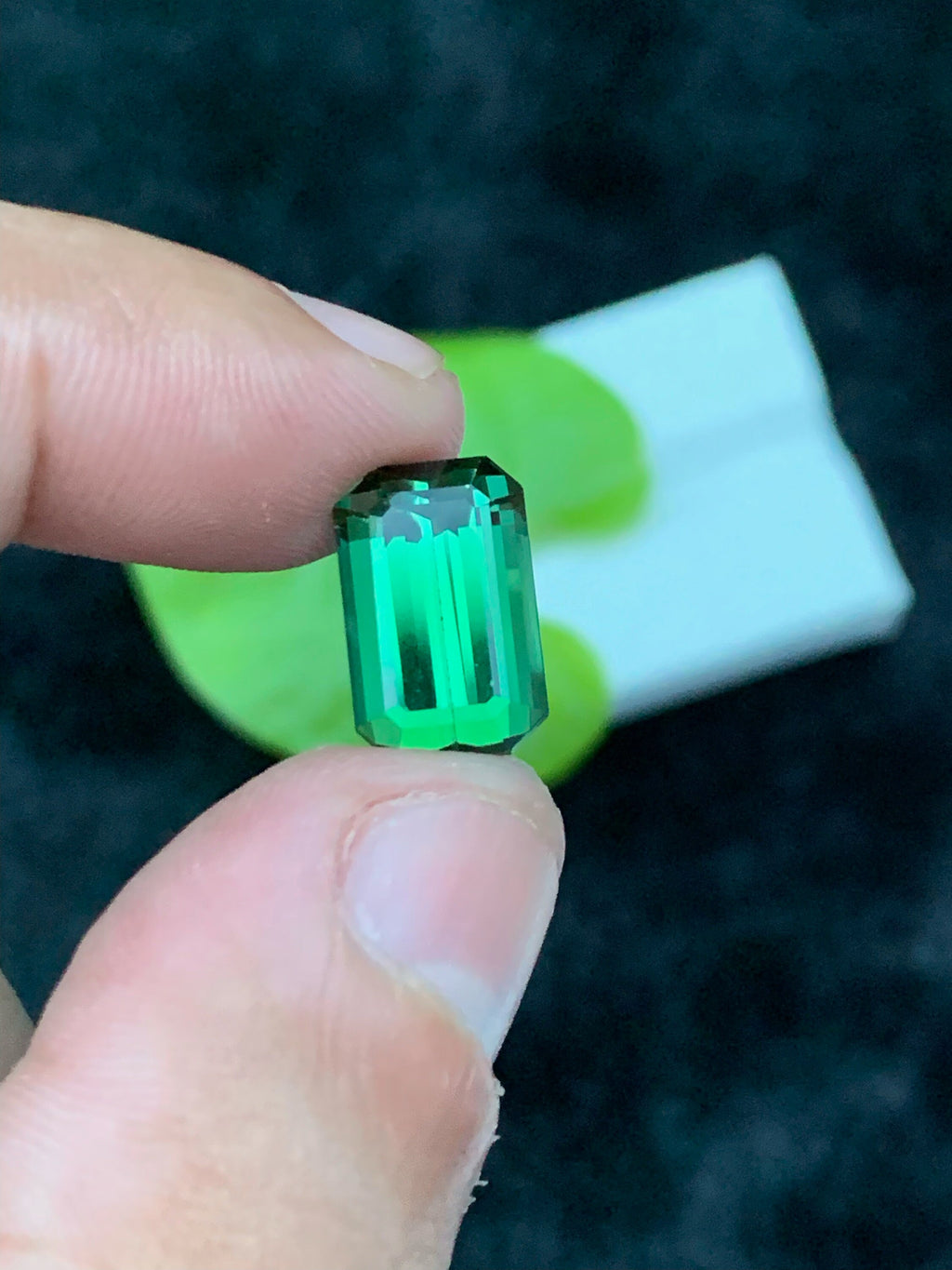Emerald Cut Bluish Green Tourmaline Gemstone: Natural Elbaite Stone, 5.90 CT