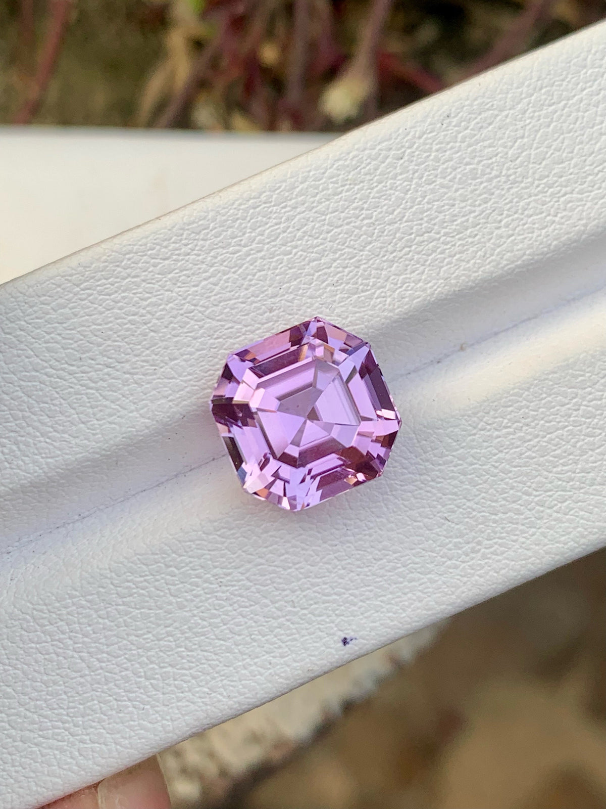Lilac Kunzite Stone For Jewelry, Faceted Pink Kunzite Gemstone, 8.45 CT