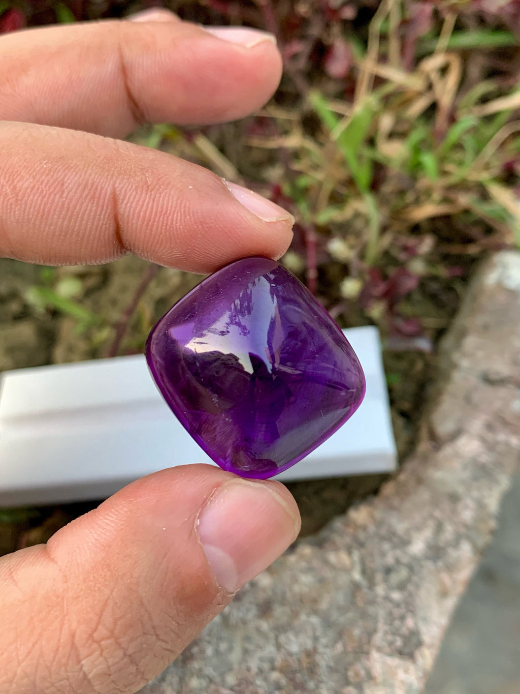 Deep Purple Amethyst Sugarloaf Cabochon: 83.90 Carat Gemstone