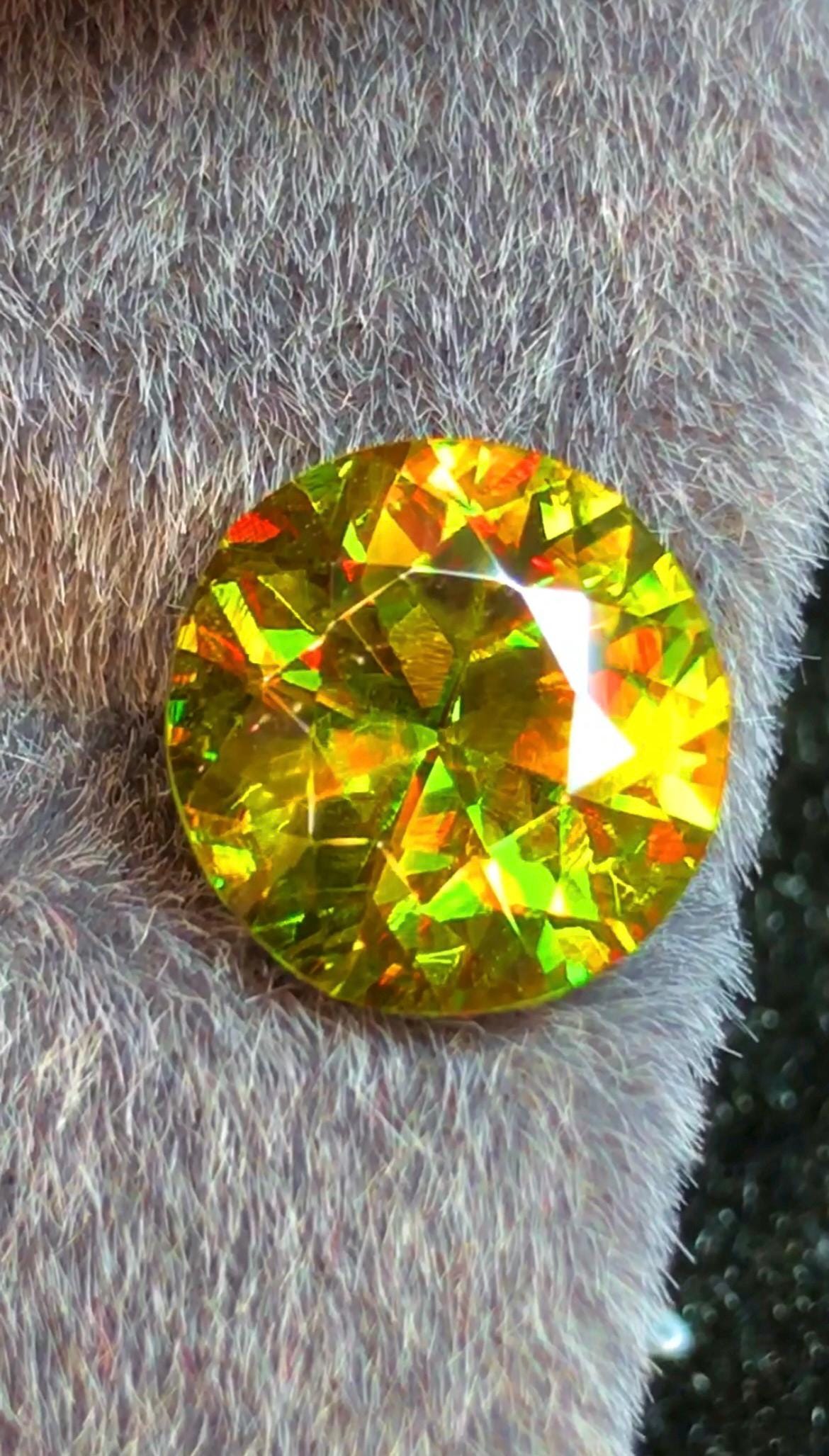 Green Sphene 3.50 ct Round Cut Green Gemstone from Skardu Pakistan