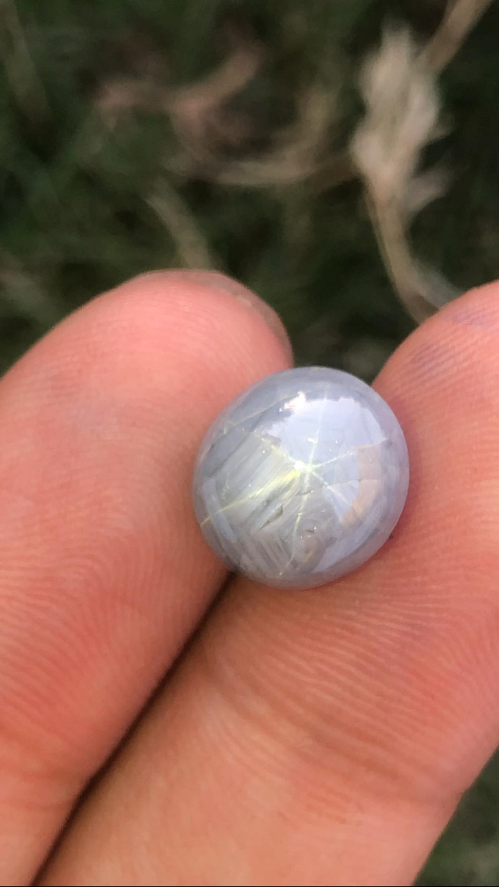 Oval Star Sapphire Gemstone: Grayish Blue Faceted Ring Stone, 9.75 CT