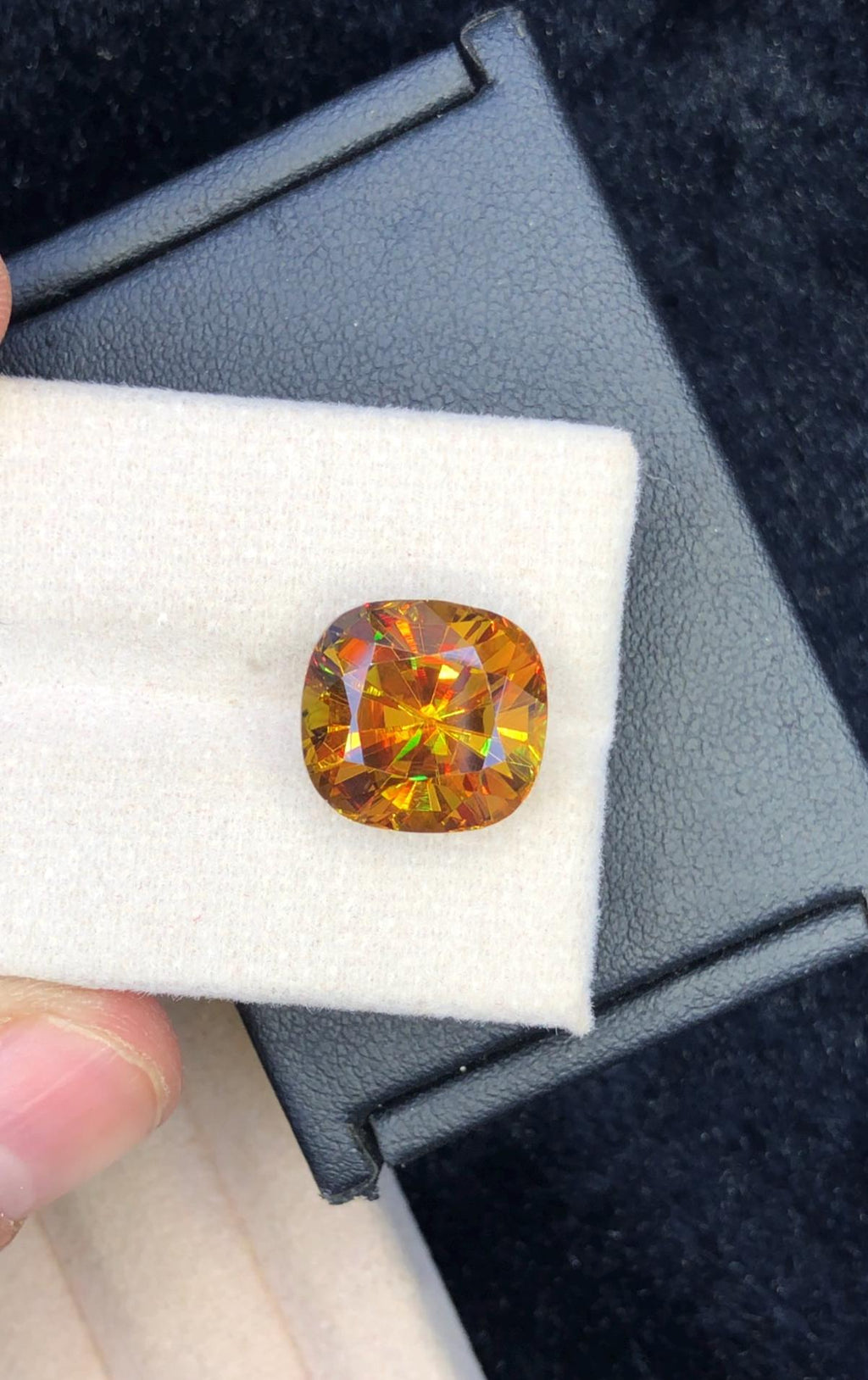 Cushion Cut Sphene Gemstone: 10.05 Carat AAA Grade Fire Stone