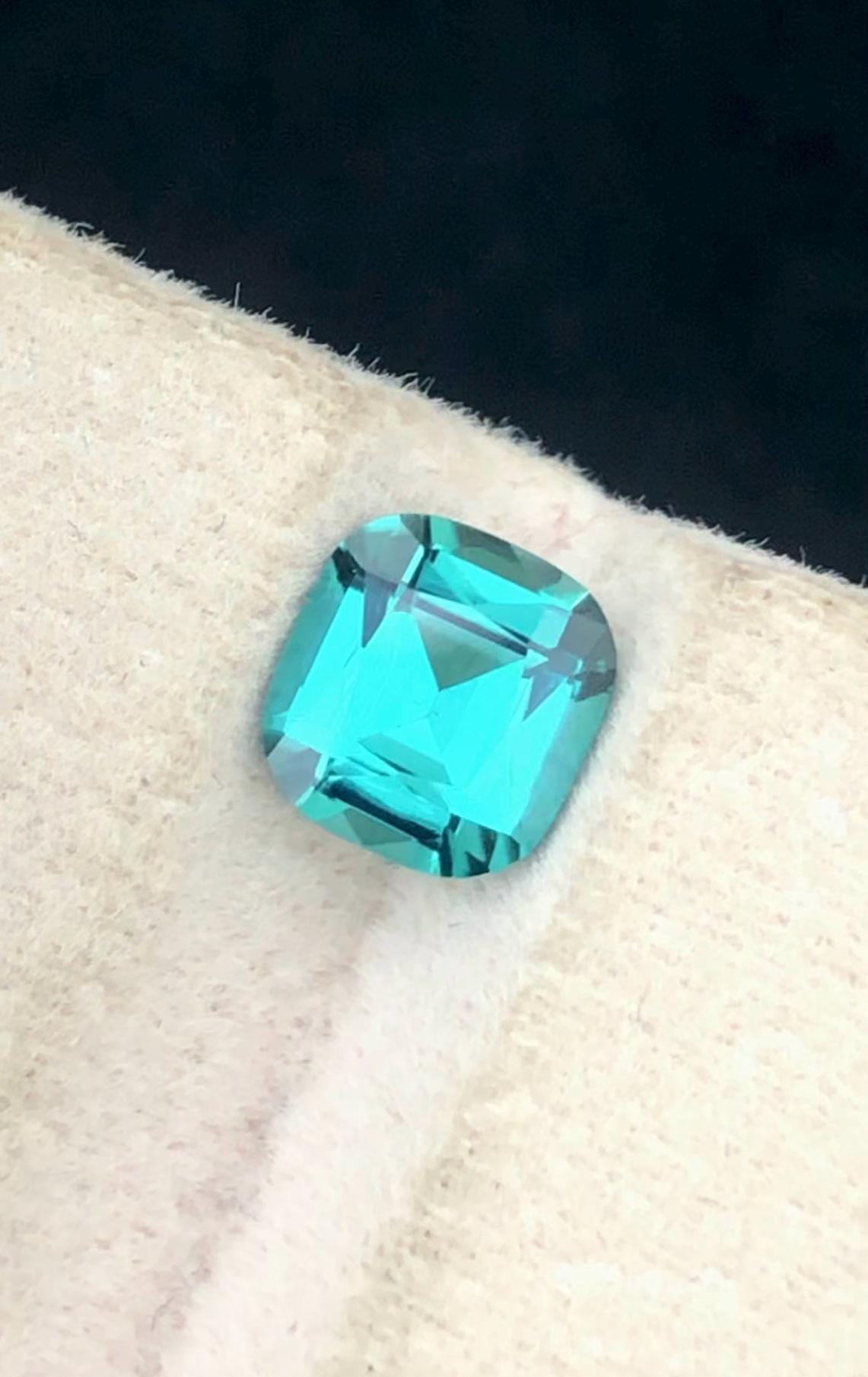 Blue Lagoon Tourmaline Gemstone: 1.25 CT Cushion Cut, Afghanistan Origin