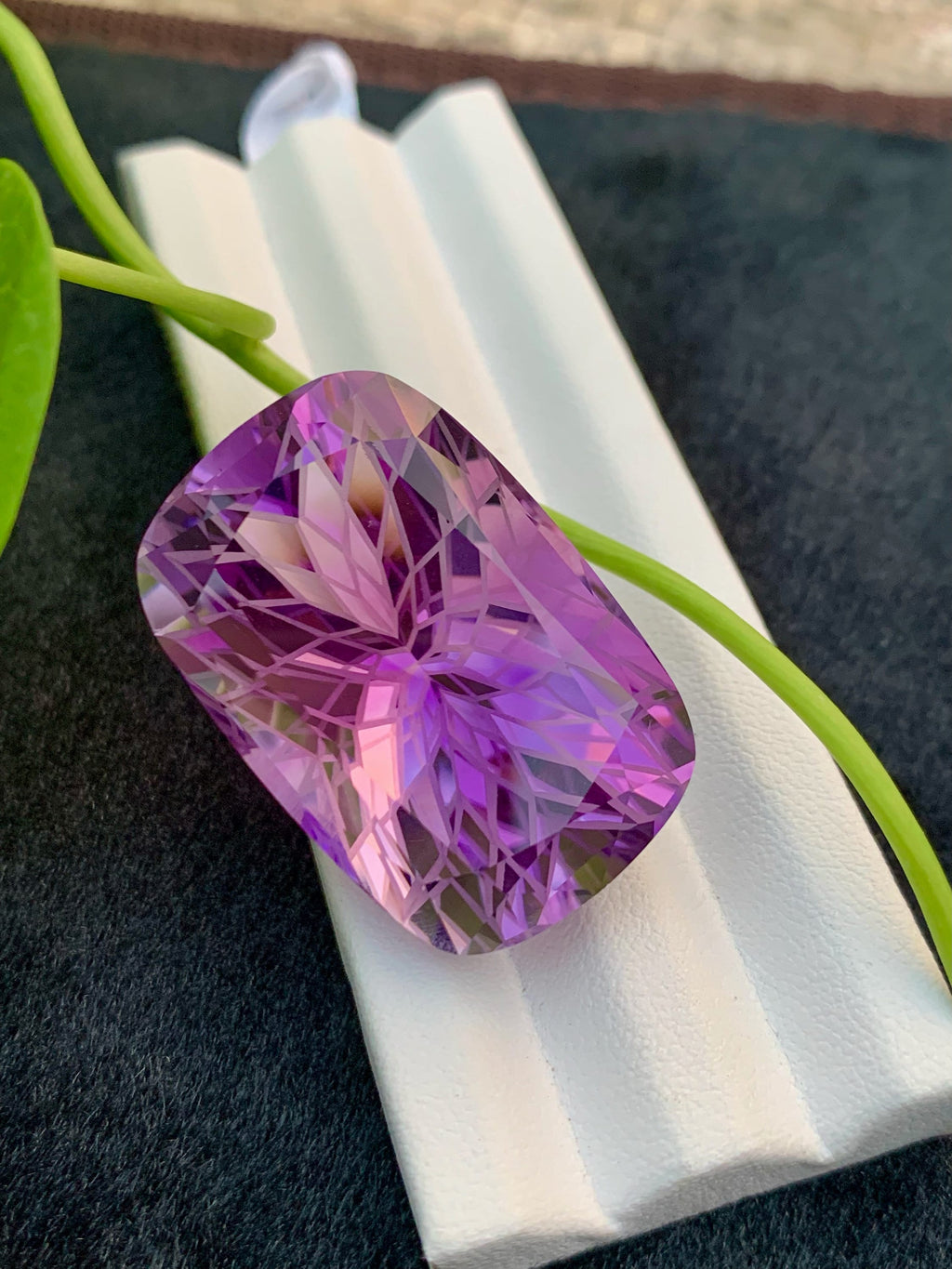 Precision Flower Cut Amethyst Loose Gemstone Big Size - 84.40 Carats
